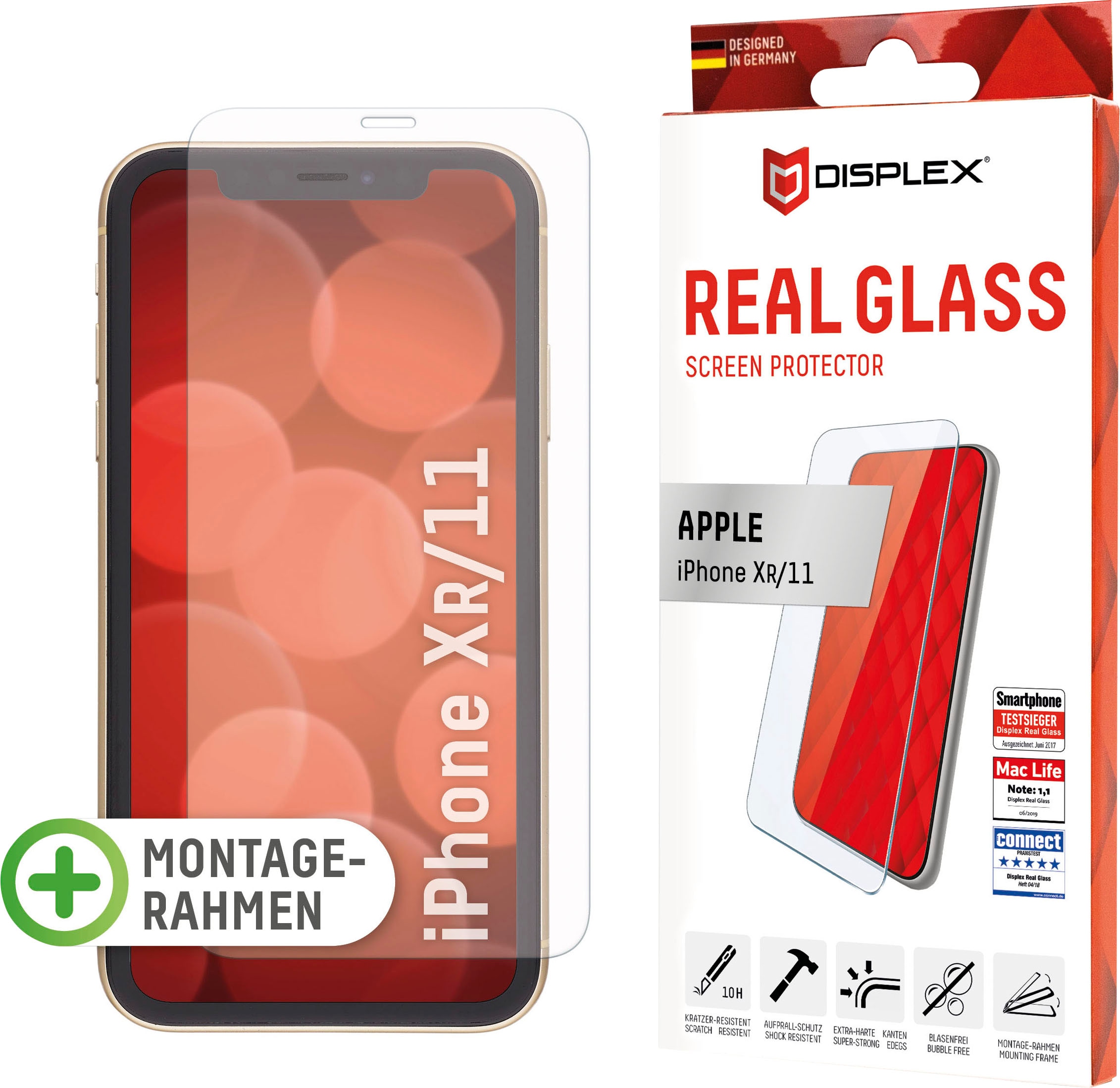Image of Displex Displayschutzglas "DISPLEX Real Glass Panzerglas für Apple iPhone XR/11 (6,1")" für Apple iPhone 11