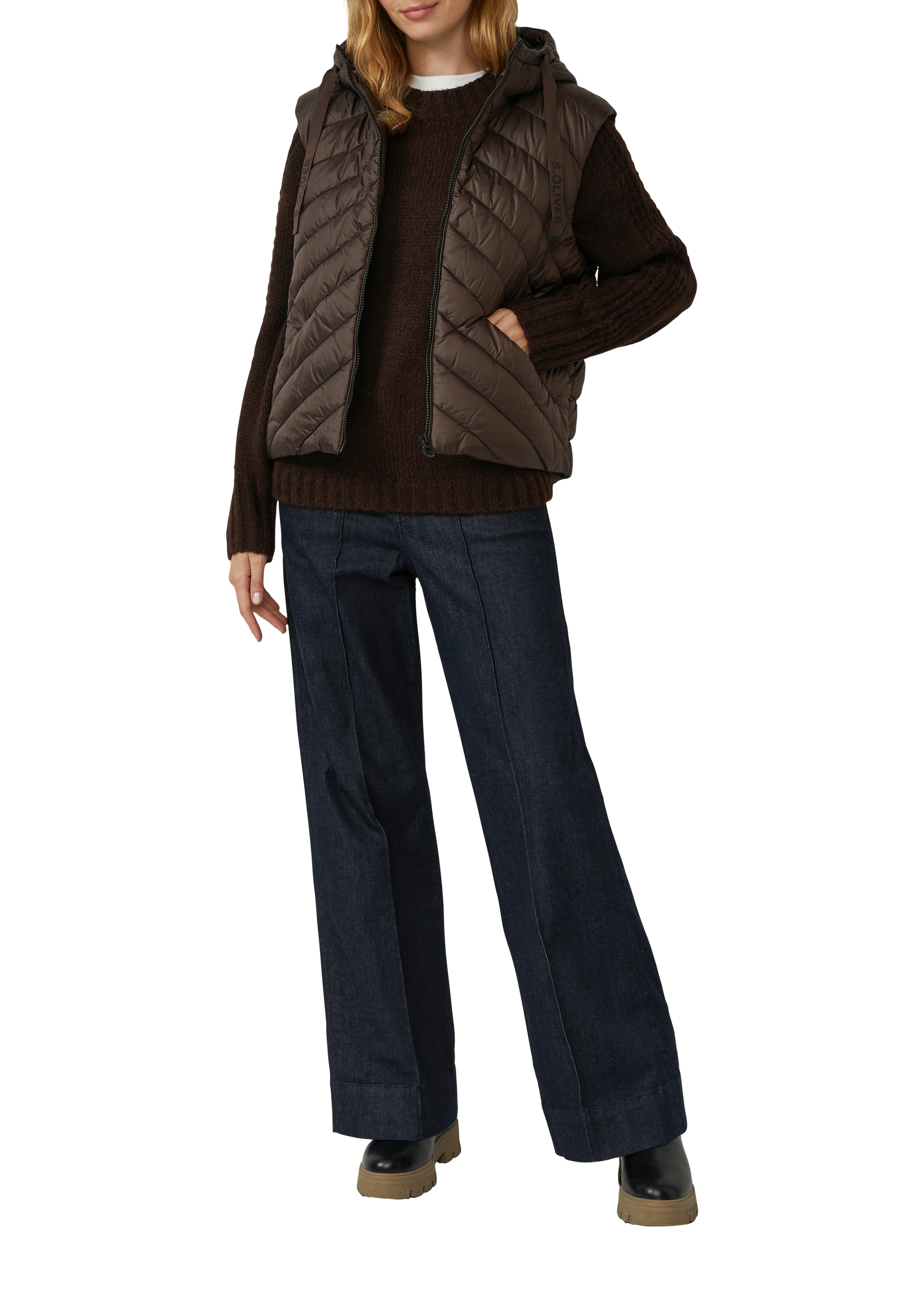 s.Oliver Pull en tricot mit Rippbündchen