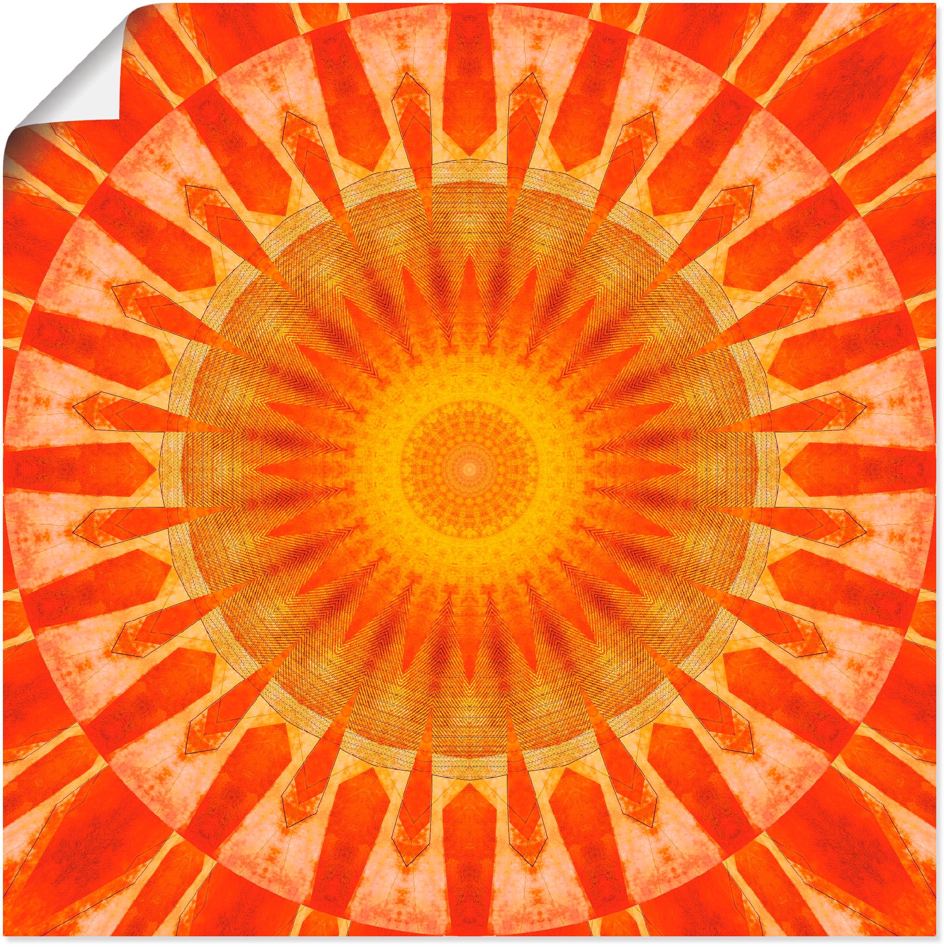 Image of Artland Wandbild "Mandala Sonnenuntergang" klassische Fantasie 1 Stk. tlg. als Leinwandbild, Poster in verschied. Grössen