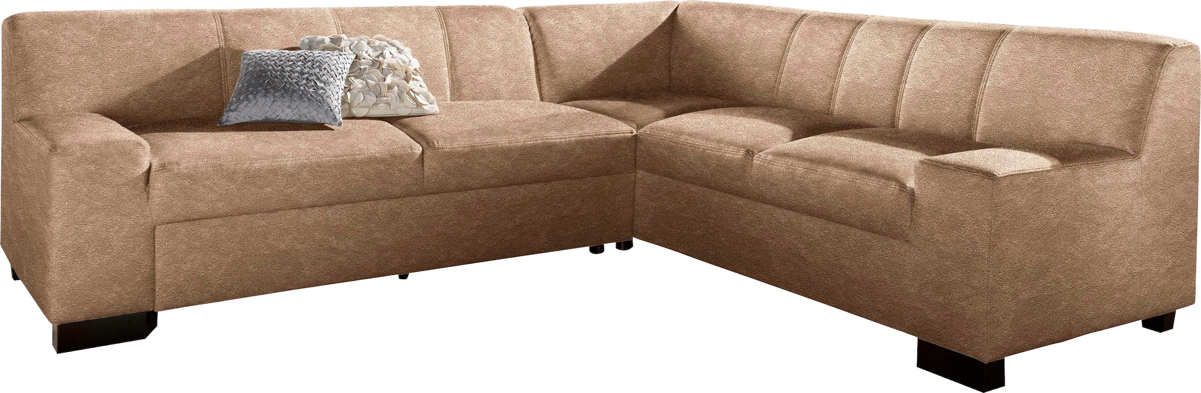 DOMO collection Ecksofa »Norma, moderne Armlehnen, zeitlos und elegant, L-Form«, wahlweise mit Bettfunktion