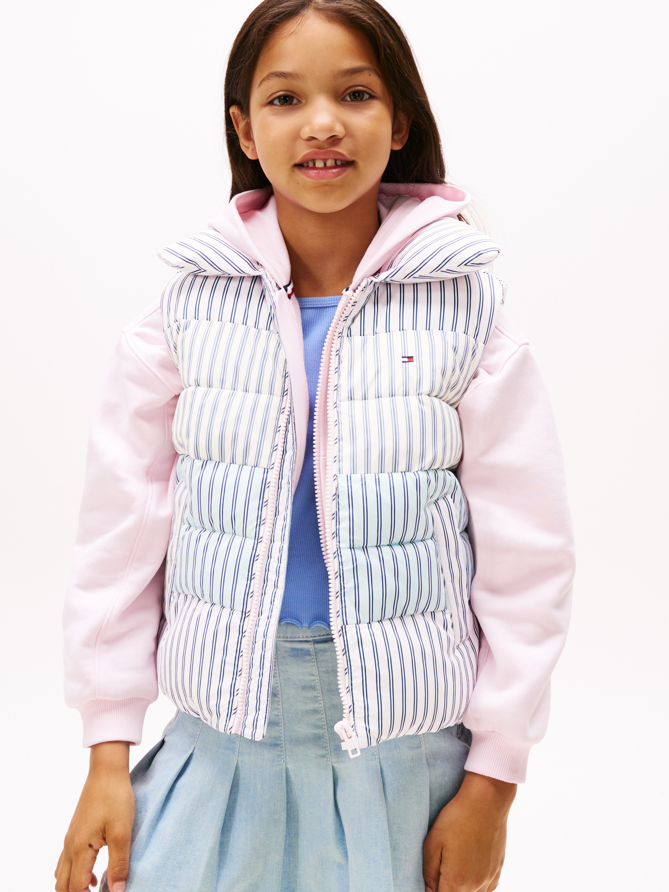Image of Tommy Hilfiger Steppweste "MIX STRIPE VEST" für Kinder bis 16 Jahre, cooles Streifen-Design