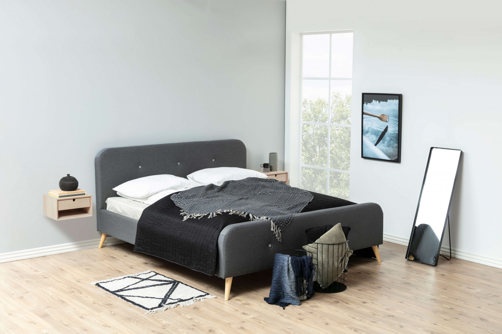 ACTONA GROUP Nachttisch »Century Nachtkommode« Nachtschrank, Eiche Furnier, Schublade, Wandbefestigung