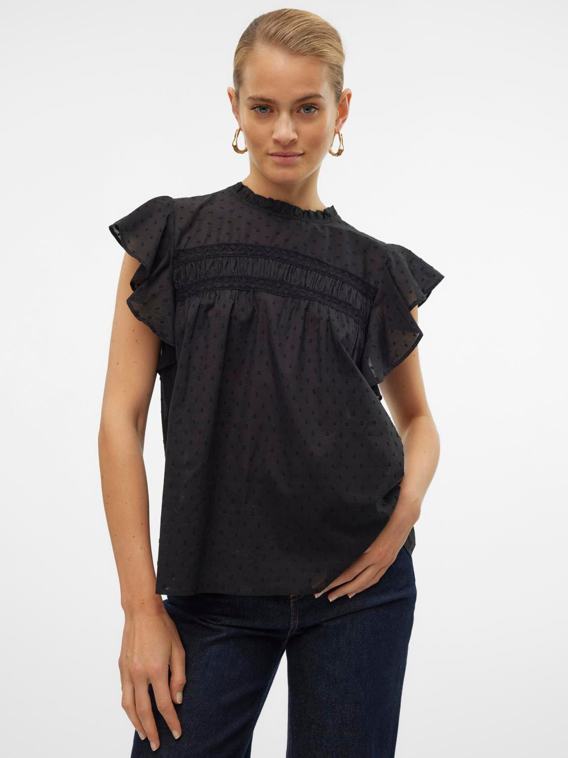 Vero Moda Blusenshirt »VMTRINE SL LACE TOP WVN NOOS«