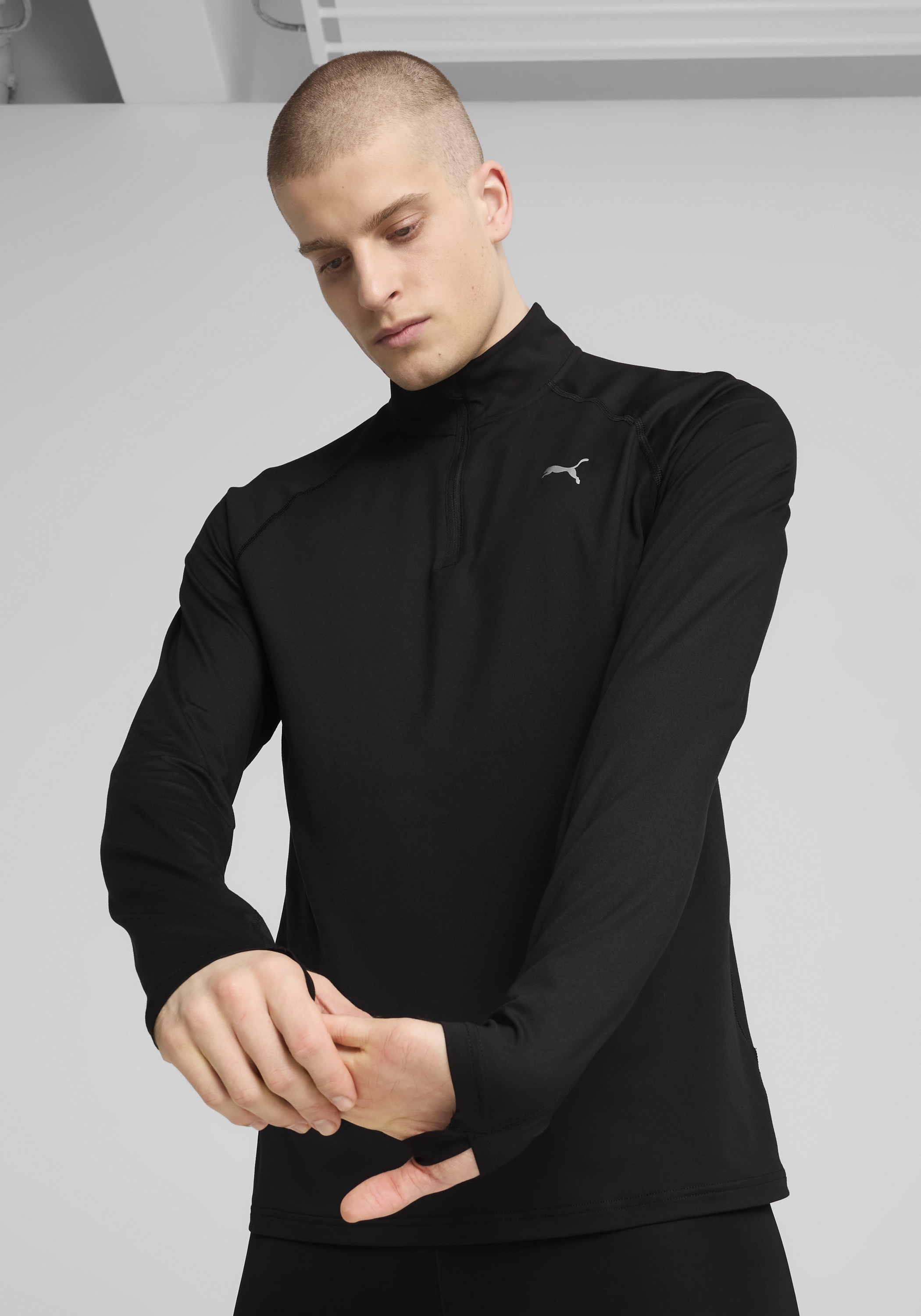 Image of PUMA Laufshirt "M RUN VELOCITY CLOUDSPUN 14 ZIP" Regular Fit, mit 1/4 Reissverschluss, mit DryCELL-Technologie