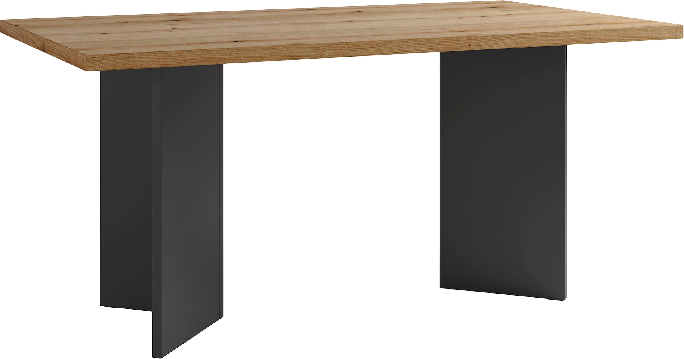 Image of byLIVING Esstisch "Marten" 1 Stk. tlg. moderner Wangentisch in Eiche Nachbildung, 140 und 160 cm