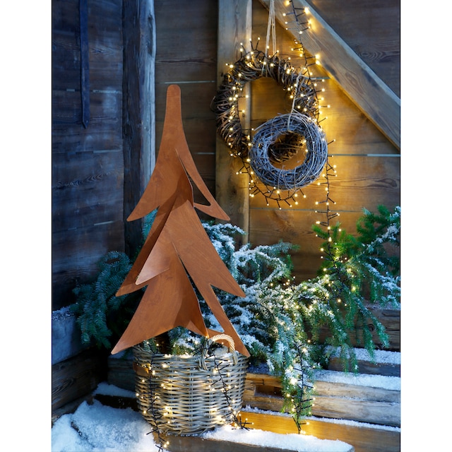 my home Dekobaum »Tanne, Weihnachtsdeko aussen«, Gartenstecker aus Metall,  mit rostiger Oberfläche, Höhe ca. 100 cm bequem kaufen