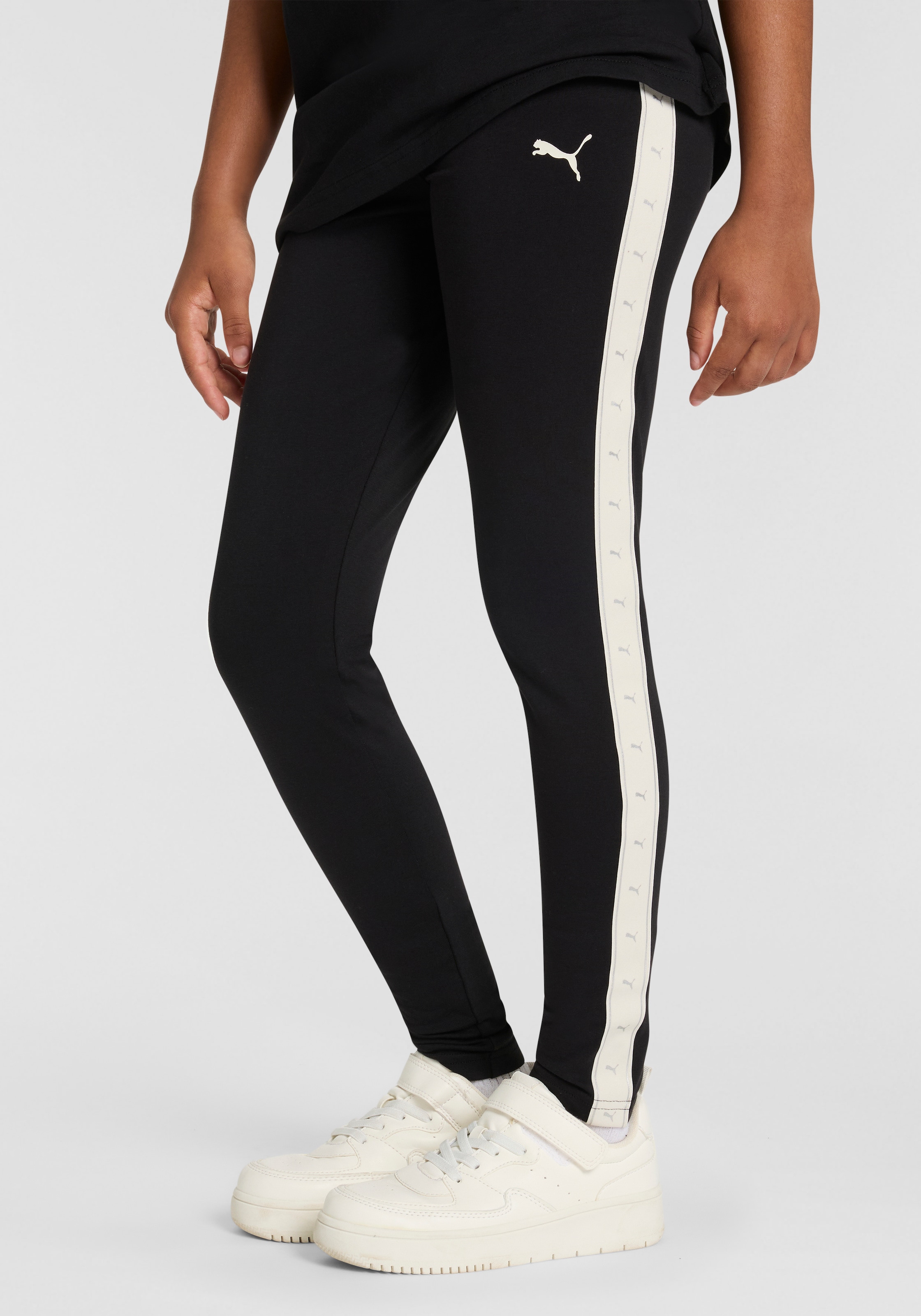 Image of PUMA Leggings "ESS TAPE LEGGINGS G" aus Baumwollmischung, schmale Passform, sportlicher Stil