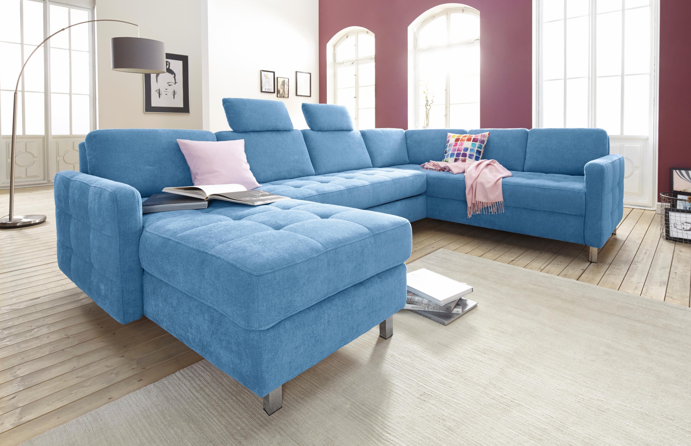 sit&more Wohnlandschaft Pablo U-Form, wahlweise mit Bettfunktion und Bettkasten