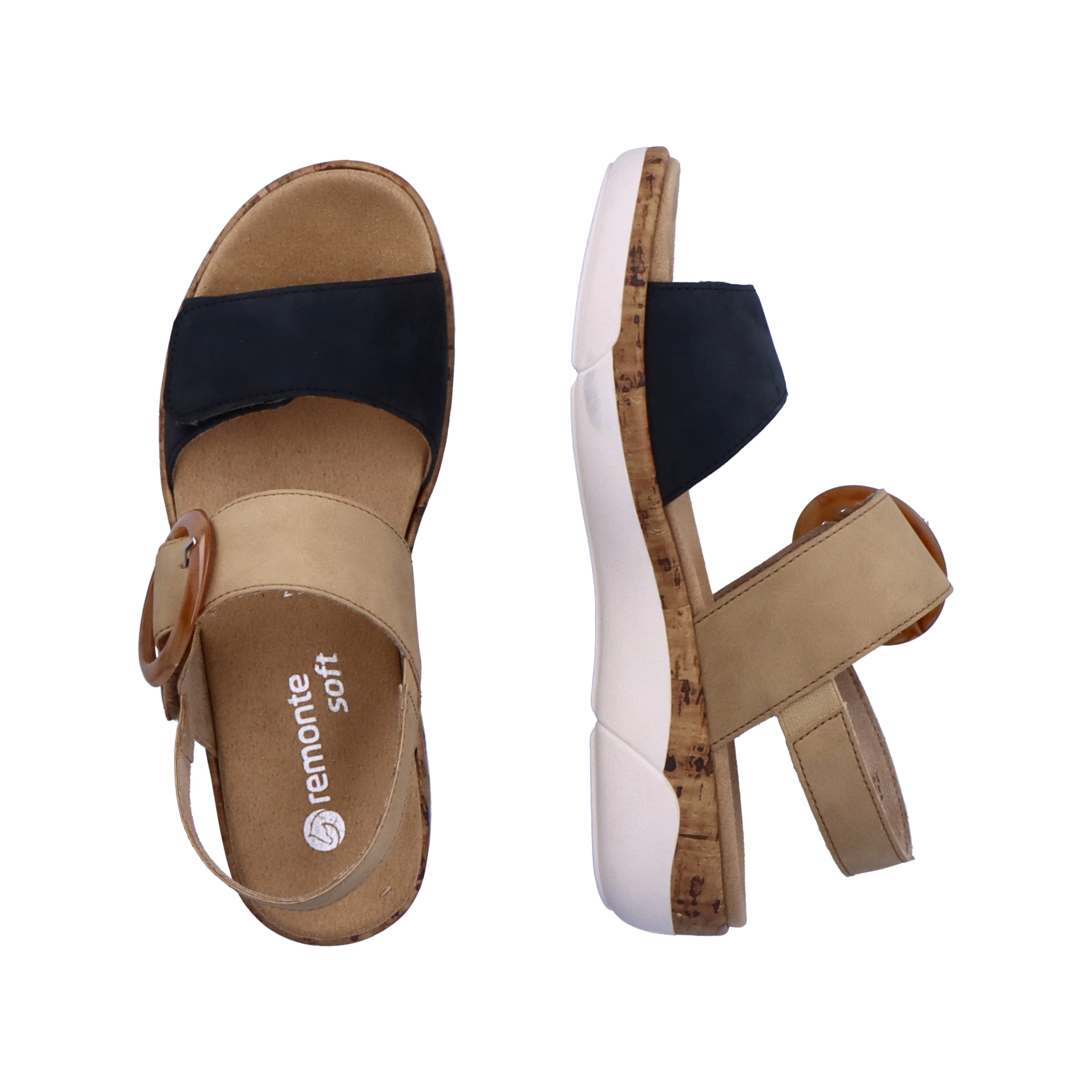 Remonte Sandales compensées  chaussure d'été, sandale à brides, fermetures pratiques à scratch