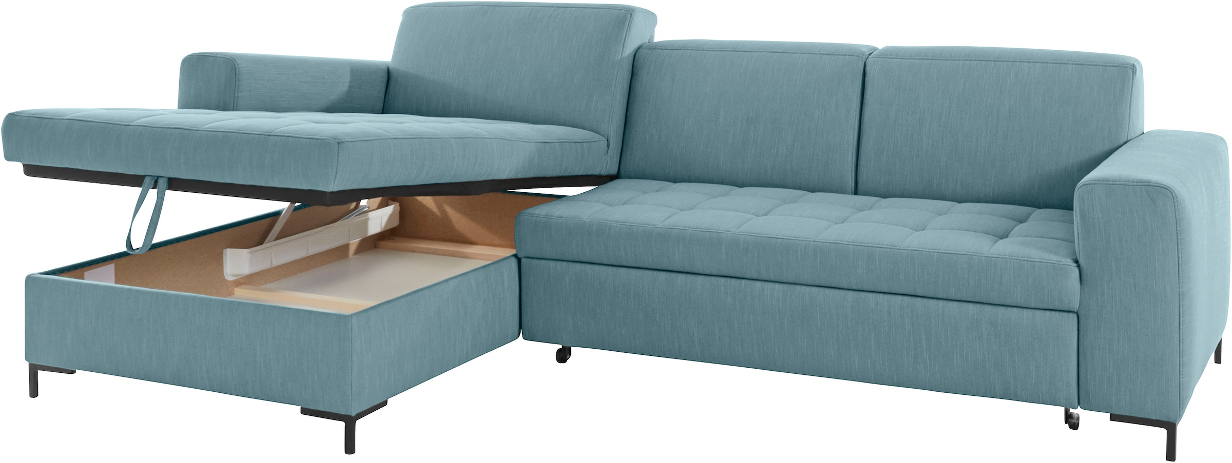 GOODproduct Ecksofa »Grazzo L-Form«, hochwertige Stoffe aus recyceltem Material, Steppung im Sitzbereich