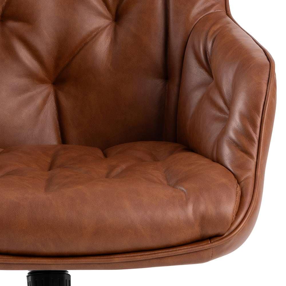 ACTONA GROUP Schreibtischstuhl »Erik« () Schreibtischstuhl, PU retro Cognac, 5 Stern Gestell matt schwarz