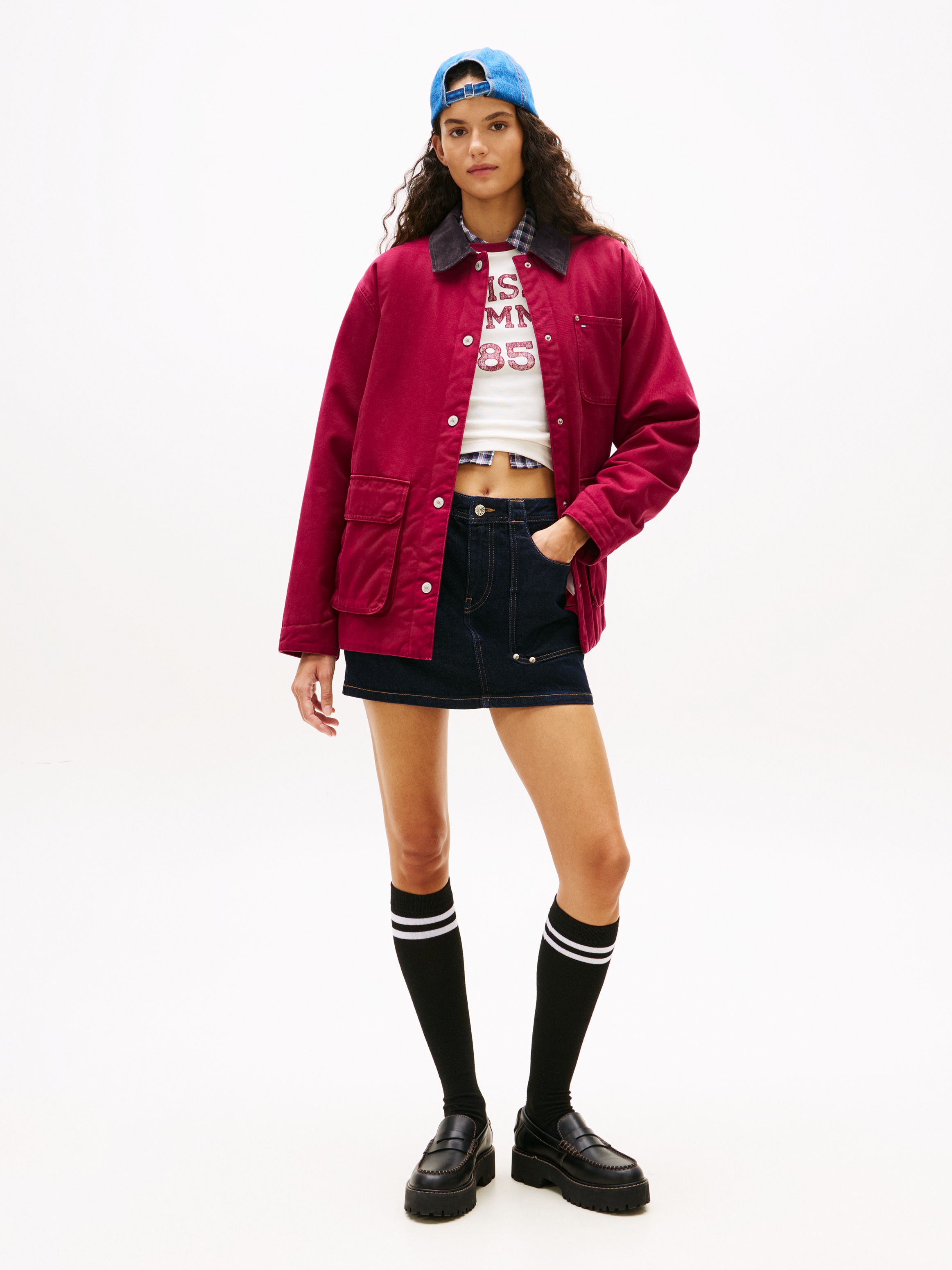 Tommy Jeans Veste d'extérieur »TJW TWILL JACKET CORD COLLAR« ohne Kapuze