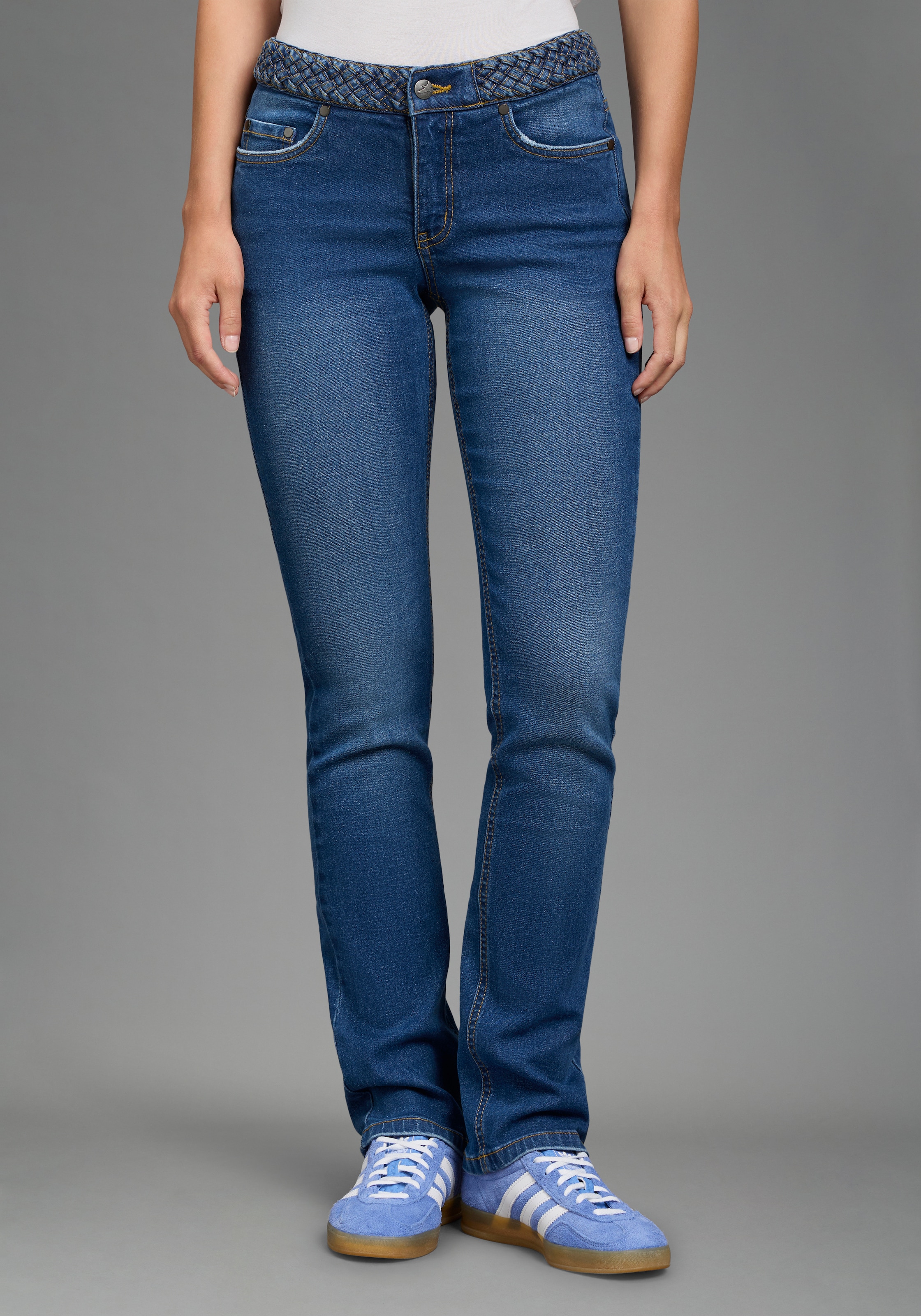 Image of Arizona Gerade Jeans "mit Jeansgürteloptik" Straight-Fit, gerader Beinverlauf, normale Leibhöhe