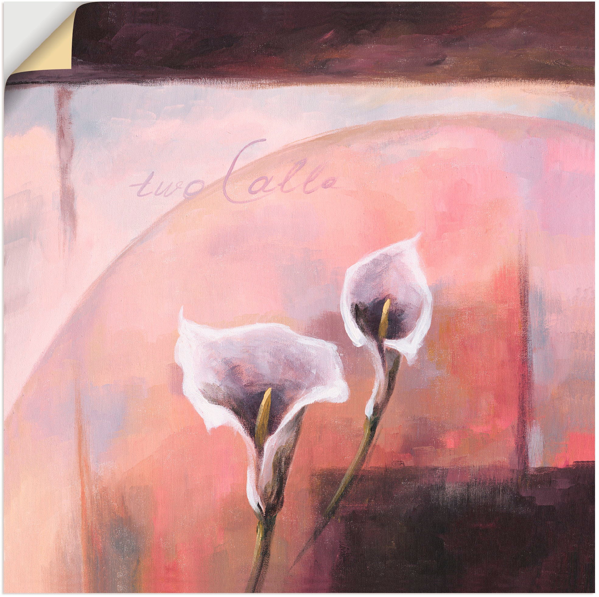 Image of Artland Wandbild »Zwei Callas«, Blumen, (1 St.), in vielen Grössen & Produktarten - Alubild / Outdoorbild für den Aussenbereich, Leinwandbild, Poster, Wandaufkleber / Wandtattoo auch für Badezimmer geeignet bei Ackermann Versand Schweiz