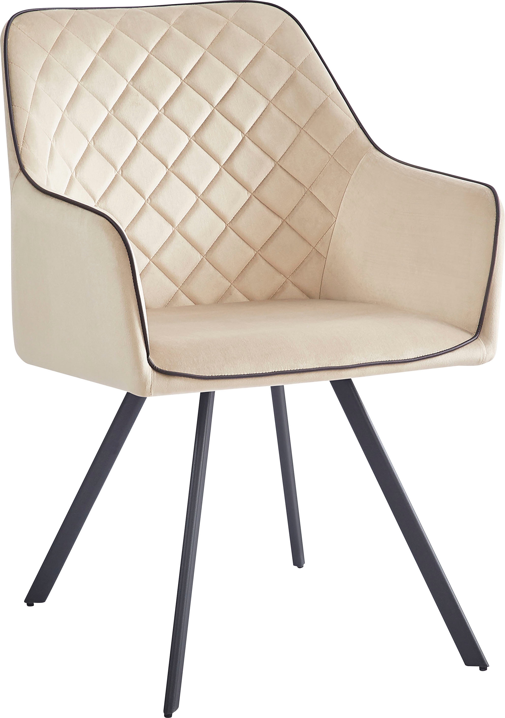 Image of Kayoom Polsterstuhl "Stuhl Amber 125, Toller Stuhl aus Samt, mit Beinen aus Eisen" () 1 Stk.Toller Stuhl aus Samt, Glamour in Ihr Zuhause, mit Beinen aus Eisen