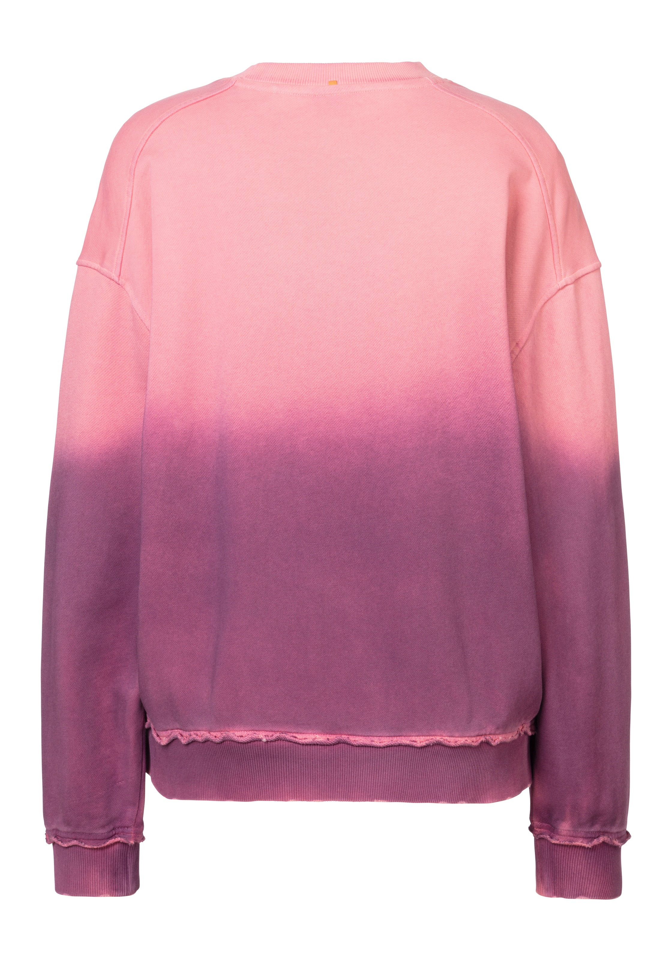 BOSS ORANGE Sweatshirt »C_Elaslogan_degradee«, im modischem Farbverlauf, ausgefranste Nähte