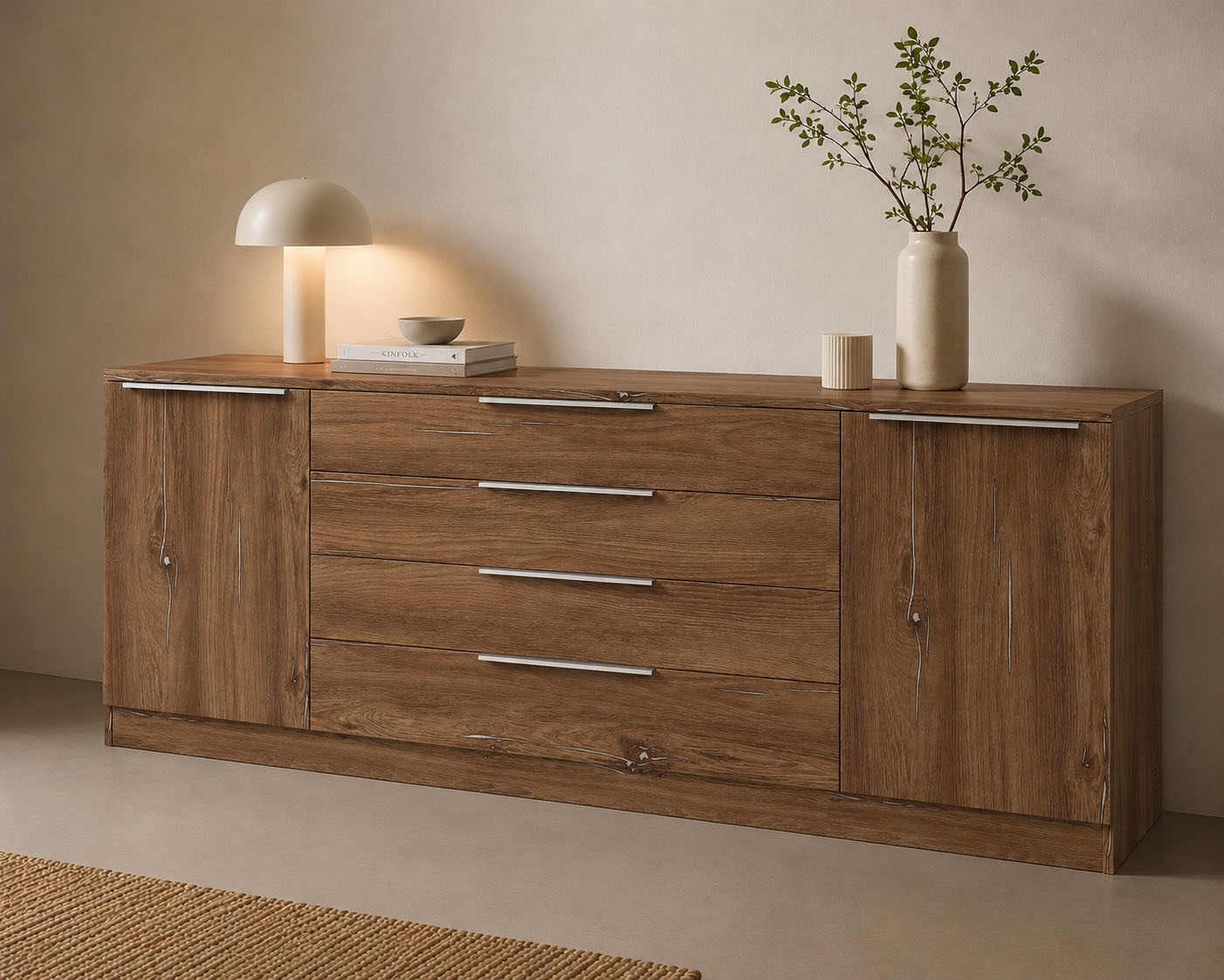 borchardt Möbel Commode »Oliva, Kommode mit Metallgriffen« largeur 200 cm, avec 4 tiroirs