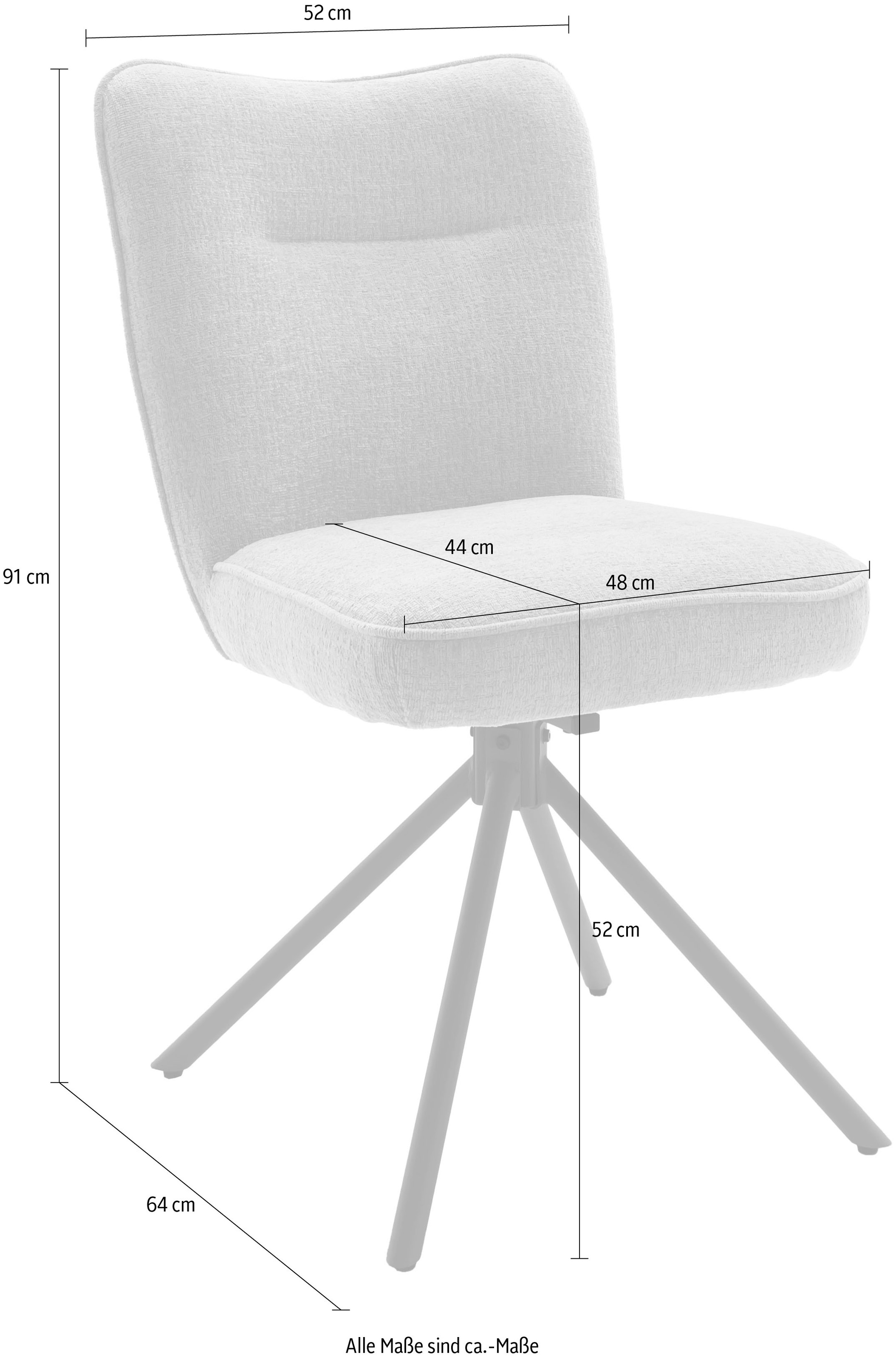 MCA furniture Chaise à 4 pieds (Set) 2 cuis180° drehbar, Taschenfederkern