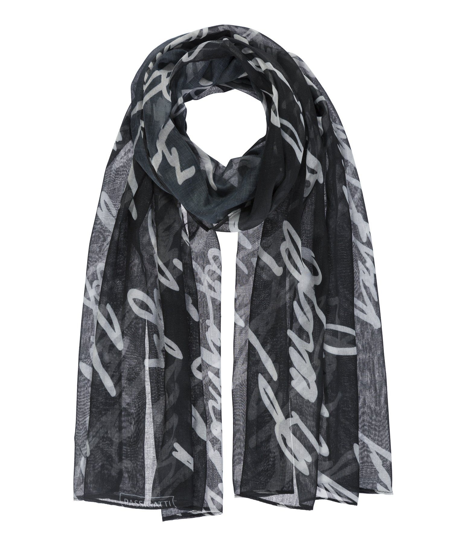 Tuch Black and White Scribbling Print