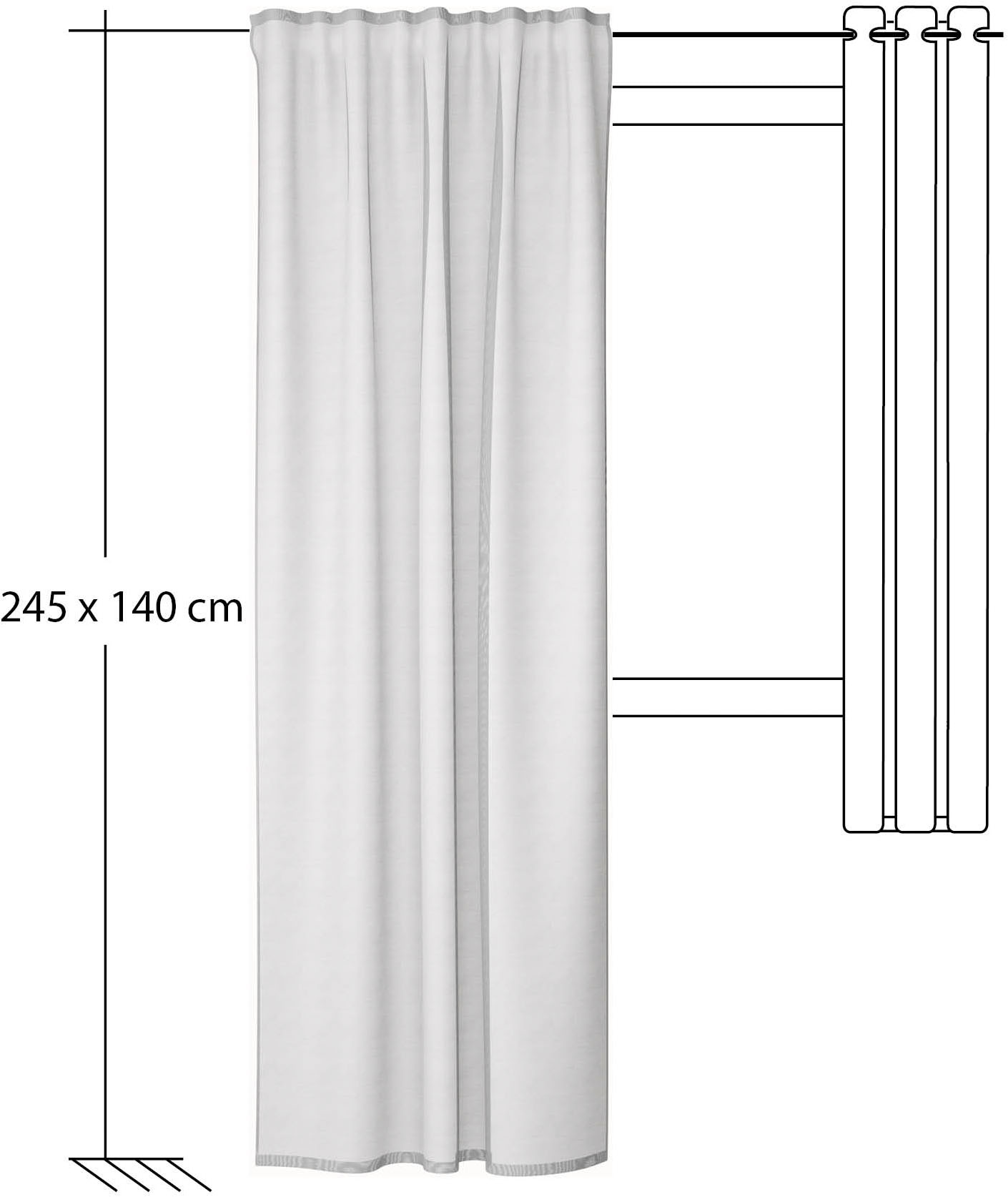 HOMING Rideau »Lisa« Boucles cachées 1 cuis tlg. écharpe finie