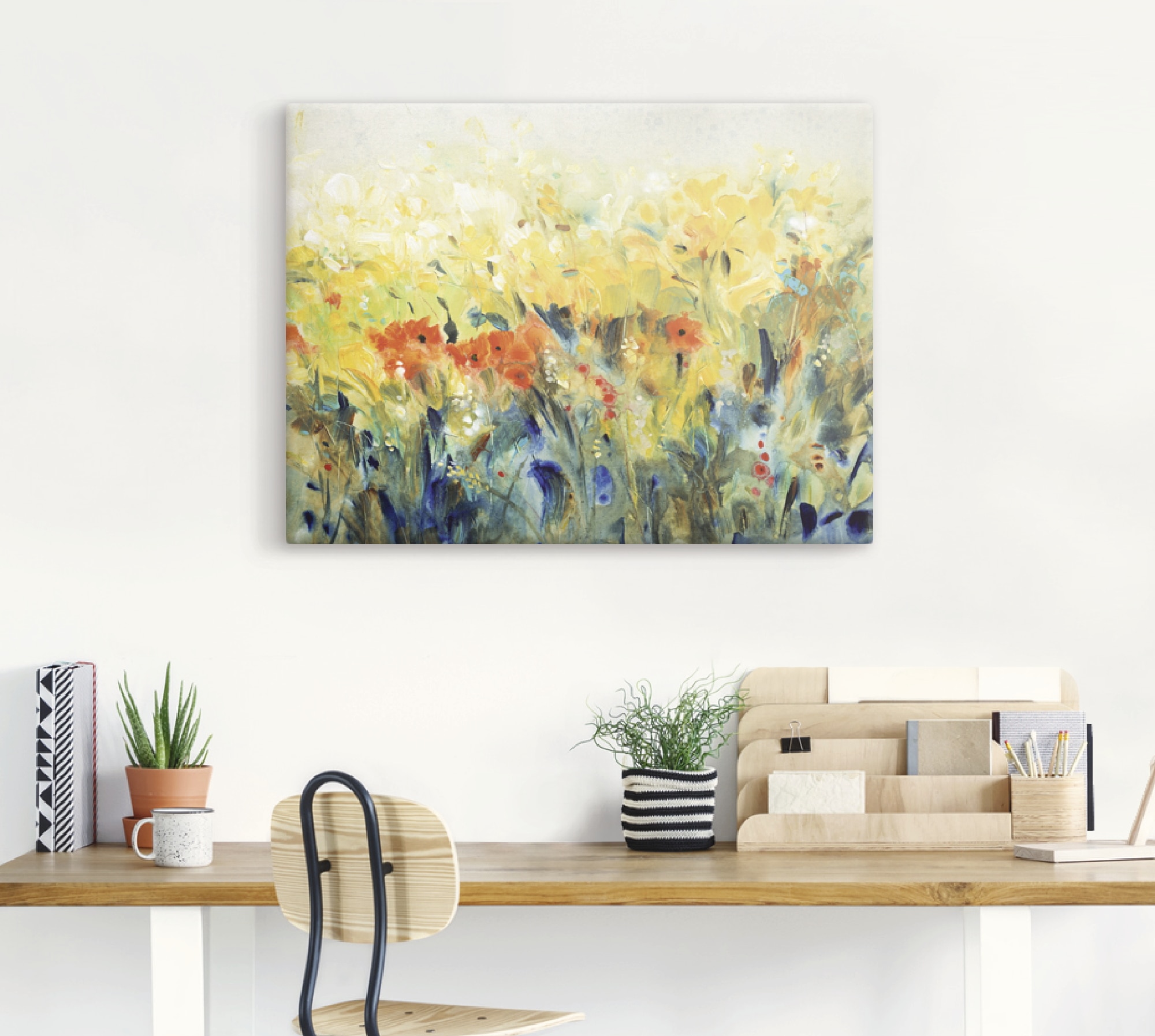 Artland Tableau sur toile »Schwingende Blumen II« Prairie fleurie 1 cuis tlg. tendu sur cadre en bois