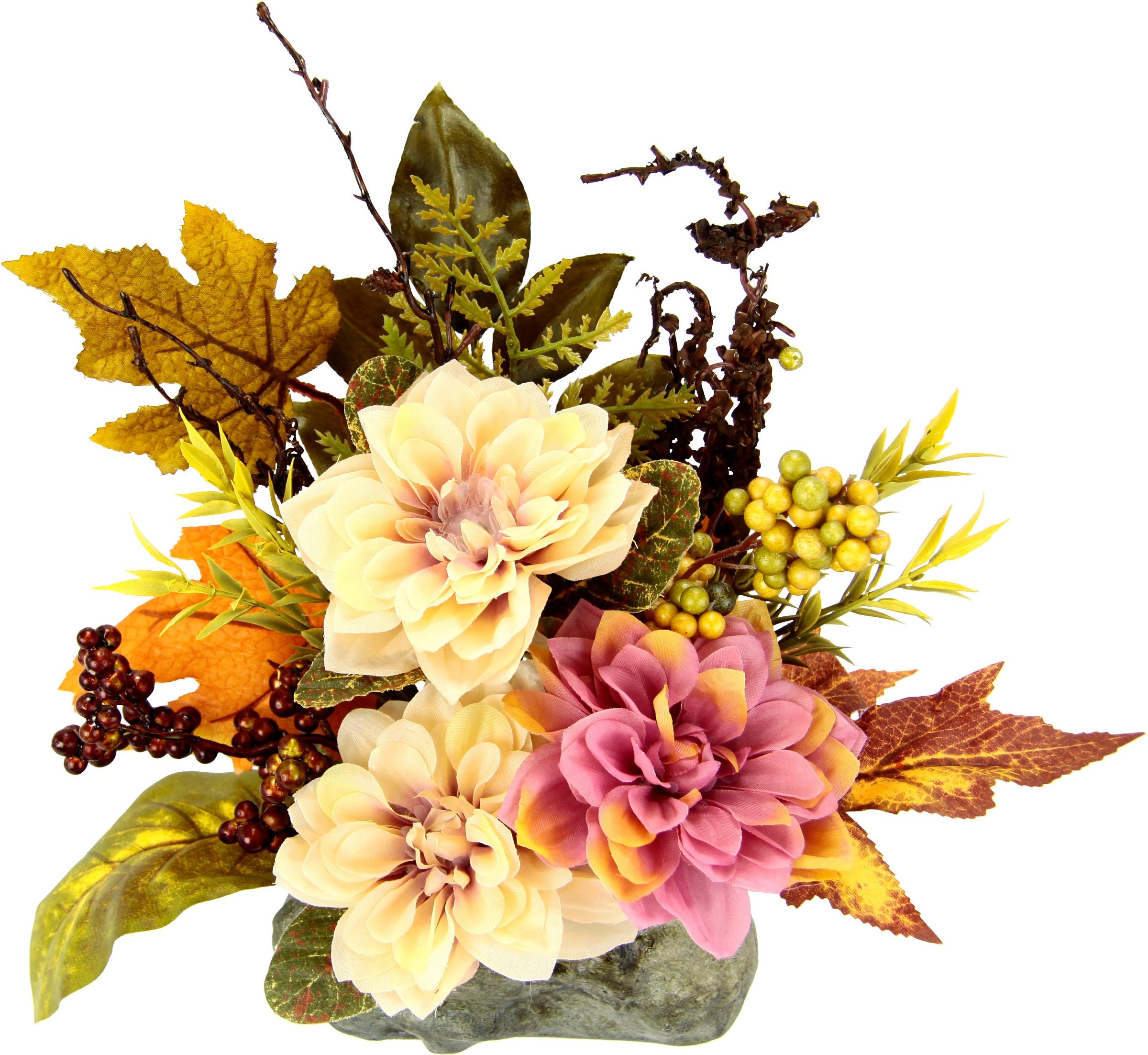 Image of I.GE.A. Kunstpflanze, (1 St.), Gesteck Dahlie auf Stein bei Ackermann Versand Schweiz