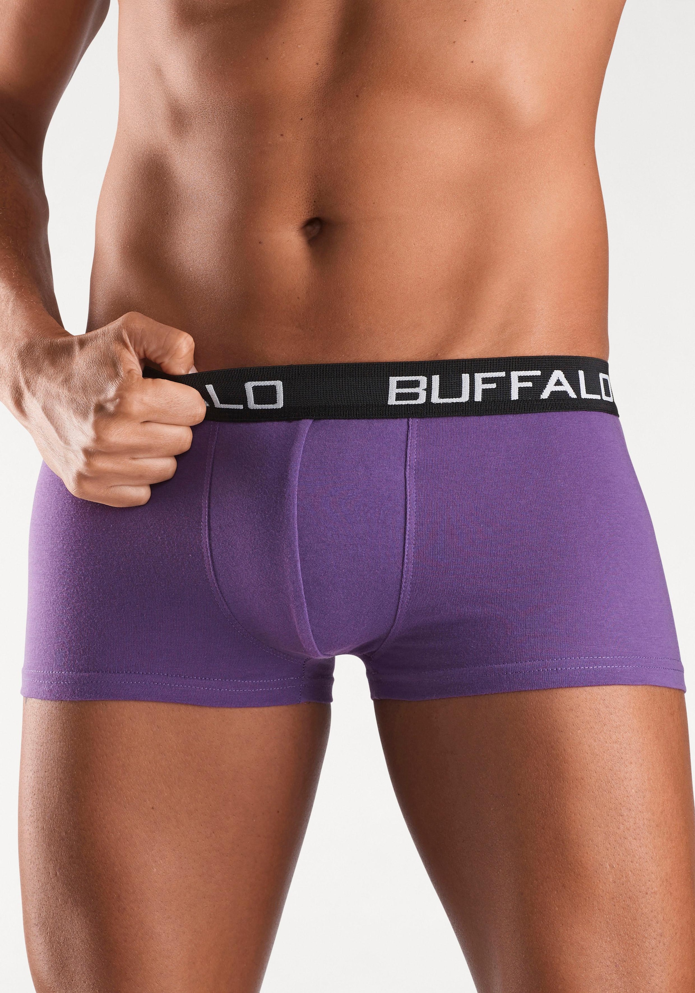 Buffalo Boxershorts, (Packung, 4 St.), in Hipster-Form mit Kontrastbund