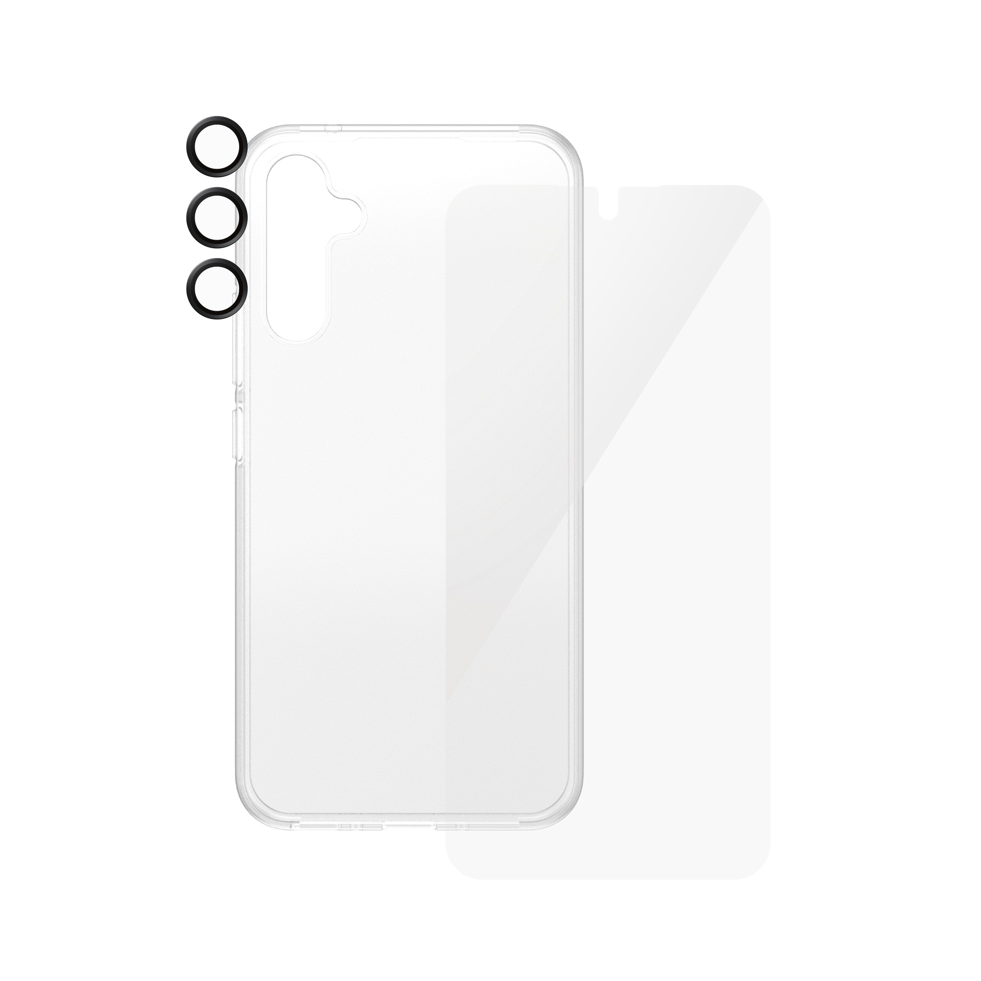 SAFE by PanzerGlass Displayschutzglas »3-in-1 Bundle Set Screen Protector, Case und Camera Lens Protector« für Samsung Galaxy A35 5G Bildschirmschutz, Kameraschutz, Backcover, Rundumschutz, 360 Grad