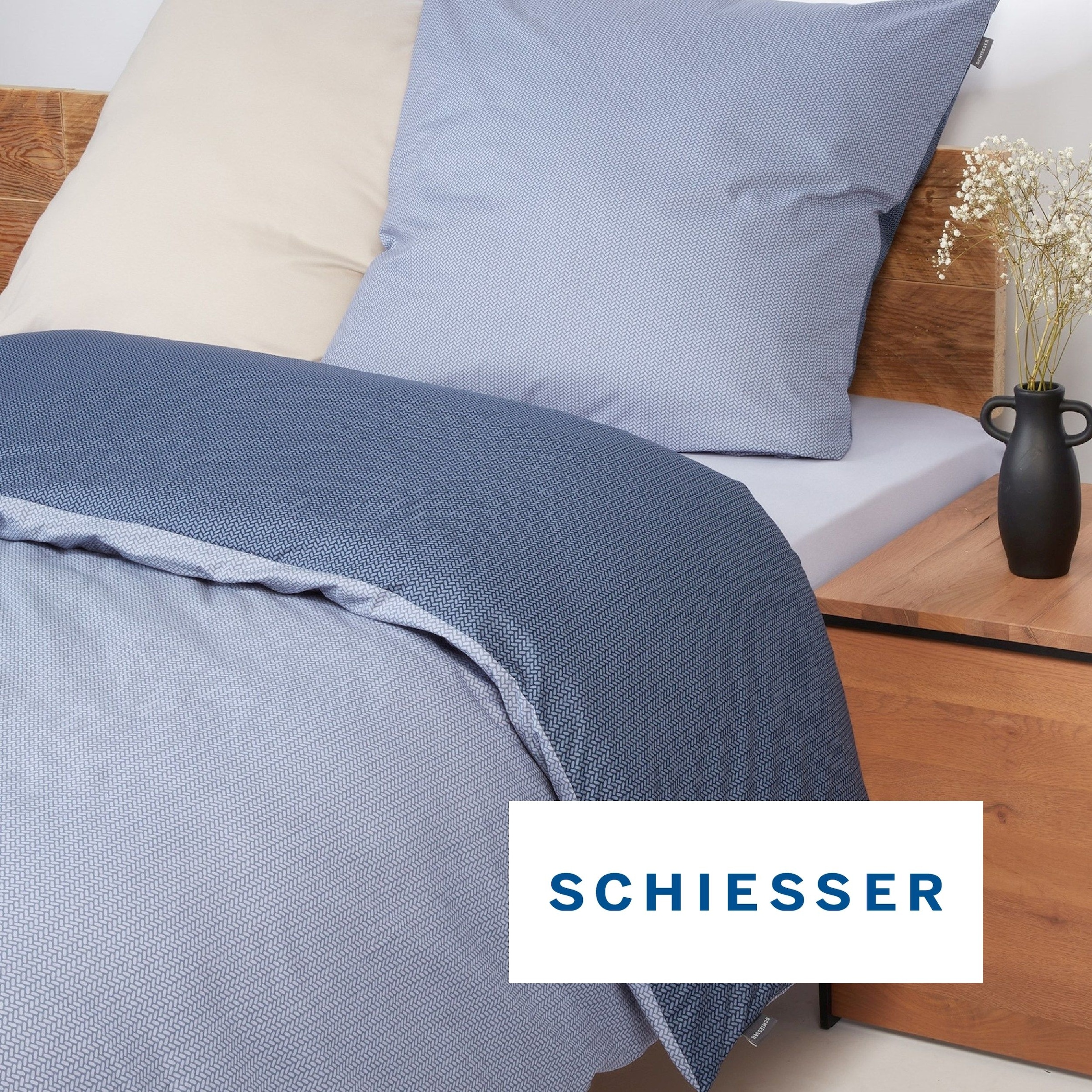 Schiesser Bettwäsche »Silva in einem simplen Minimaldessin in angesagter Strickoptik« 2 Stk. OEKO-TEX® MADE IN GREEN