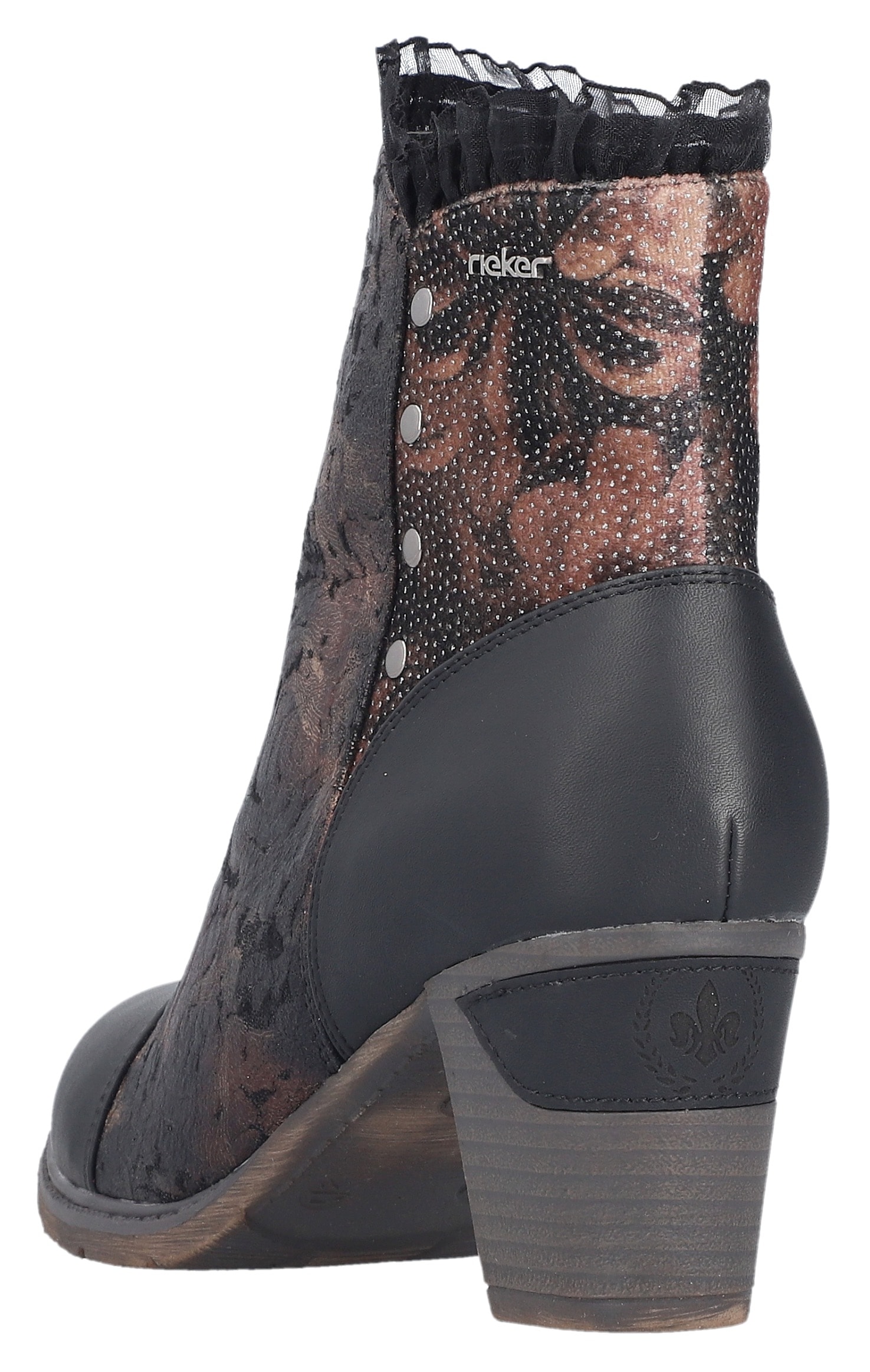 Rieker Stiefelette  Trachtenstiefelette, Festtagsstiefelette, Blockabsatz, mit Warmfutter