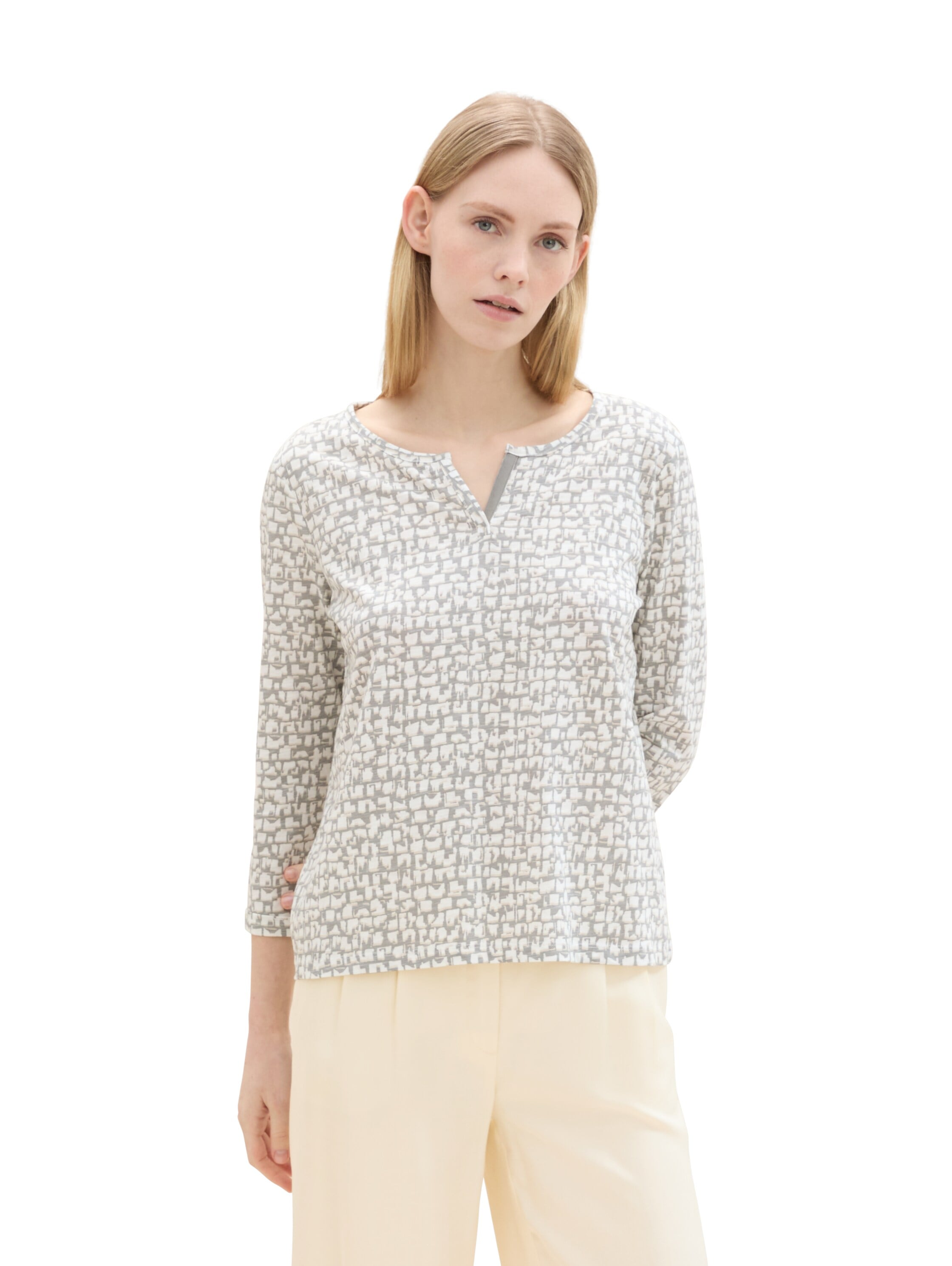 Henleyshirt, mit All-Over Print