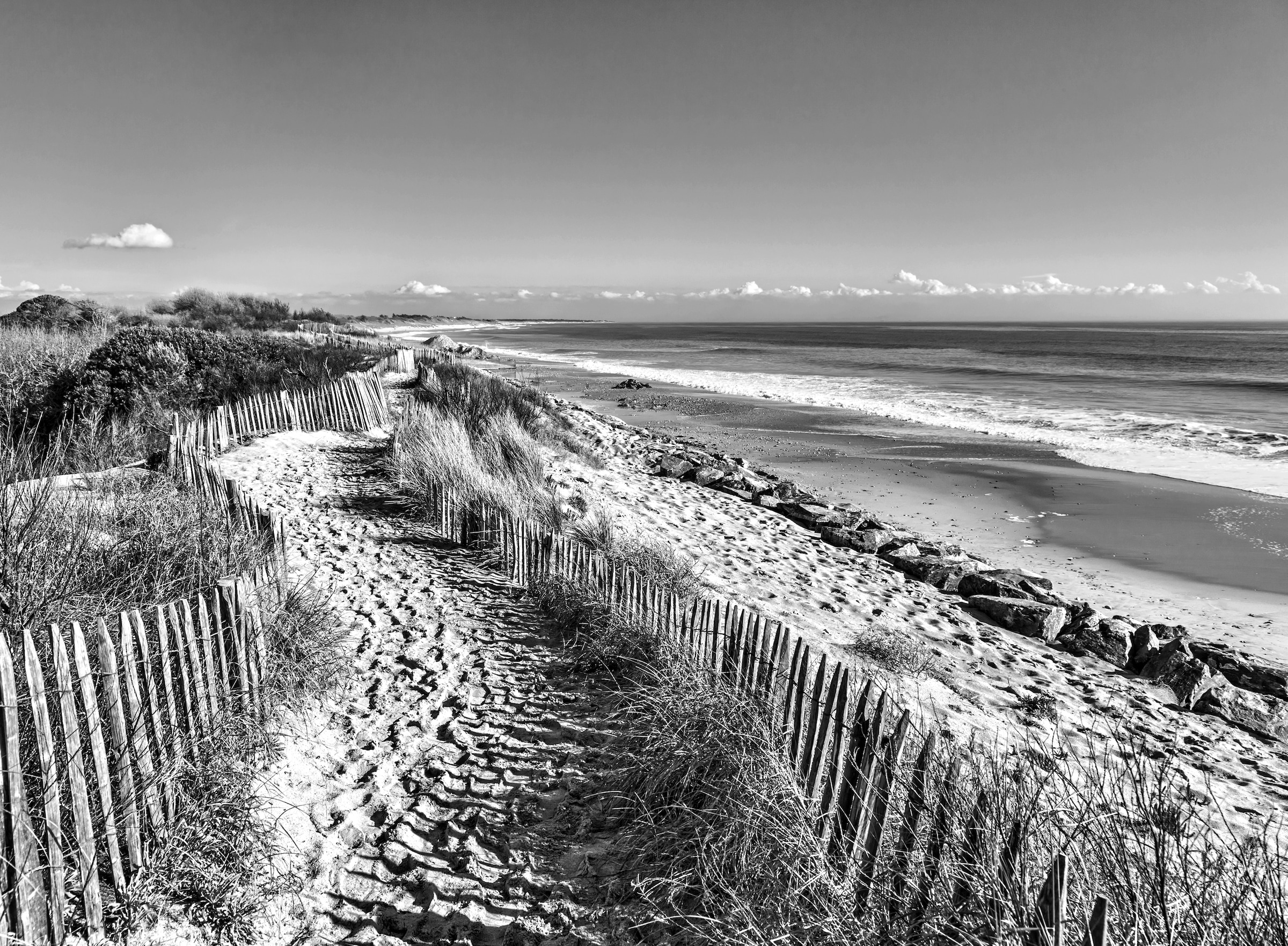 Papermoon Fototapete »Strand Schwarz & Weiss«