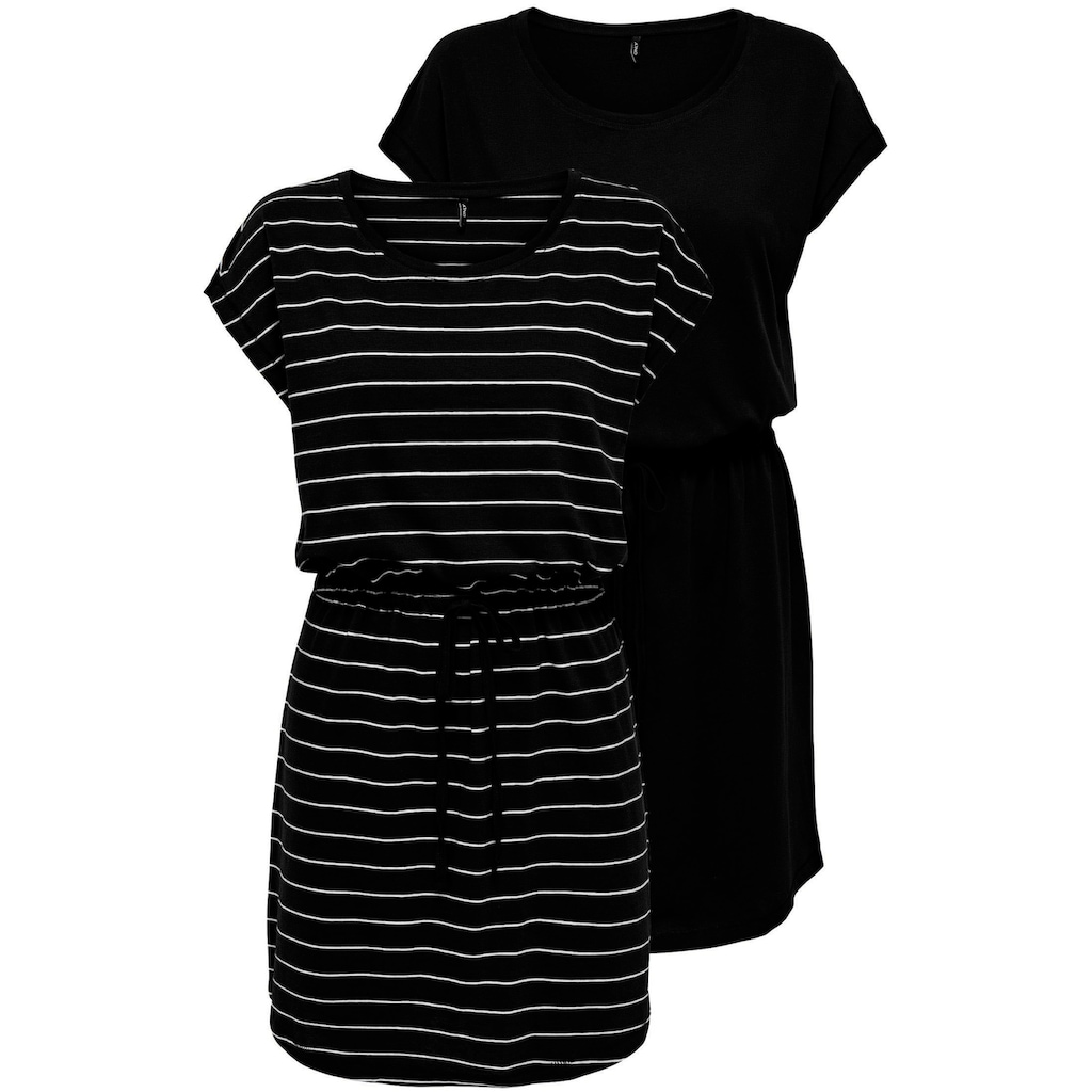 ONLY Shirtkleid »ONLMAY LIFE S/S DRESS 2 PACK CS JRS«, (2er-Pack), flexibel taillierbar für individuelle Passform