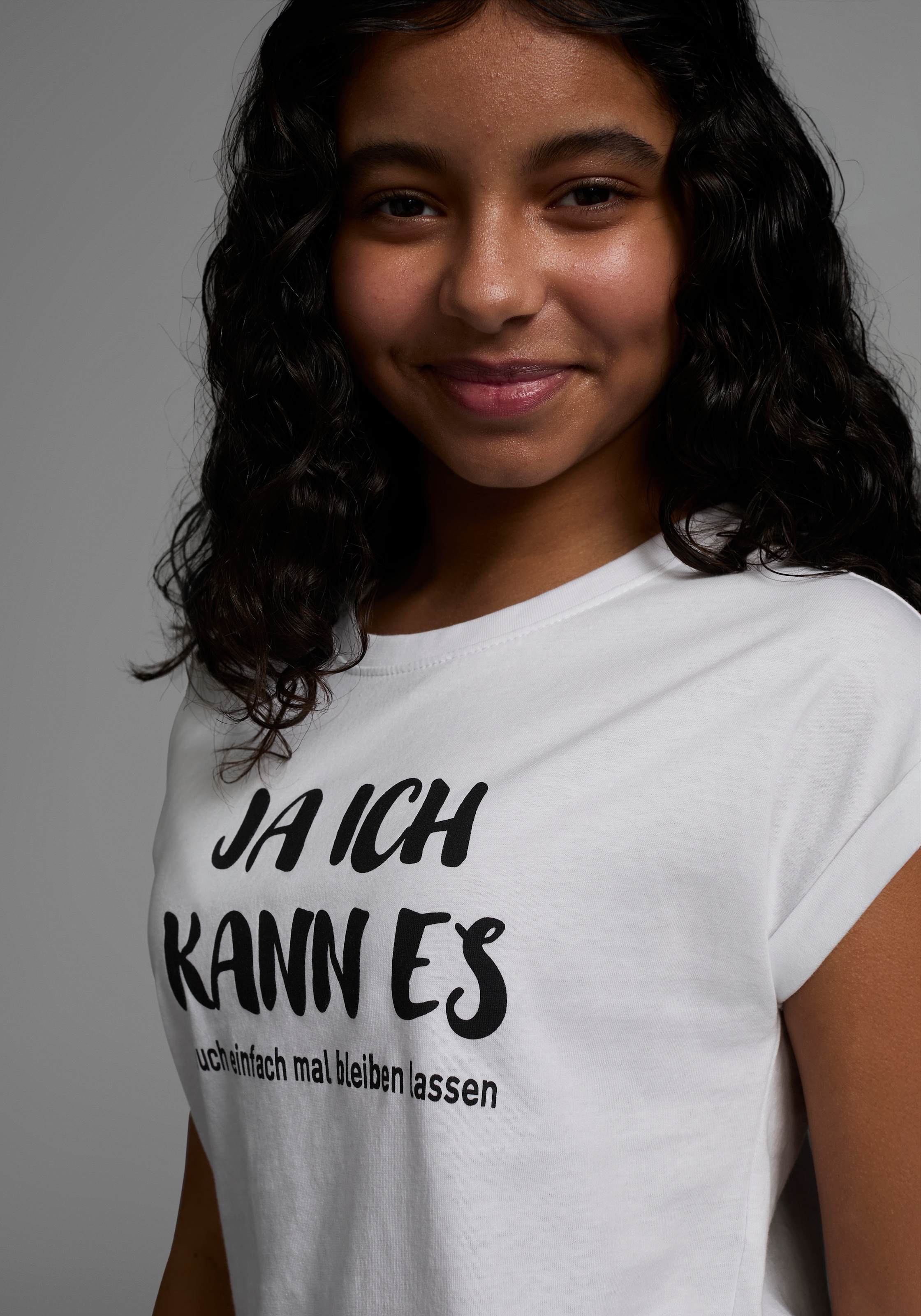 KIDSWORLD T-Shirt »Ja ich kann es ...«, Kurzarm, bequeme Passform, mit coolen Statements