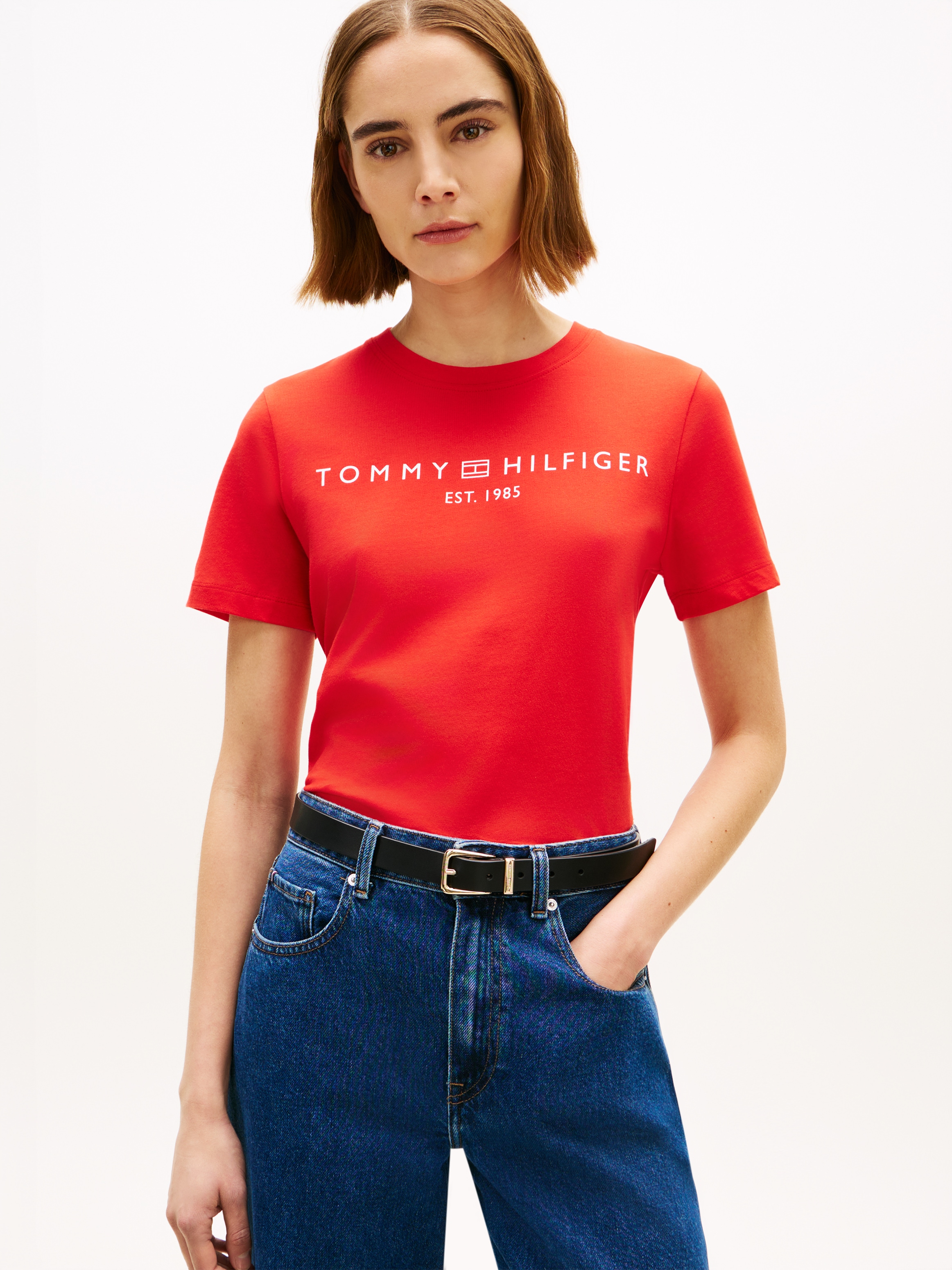 Tommy Hilfiger T-shirt à manches courtes »REG CORP LOGO C-NK SS« Baumwolle