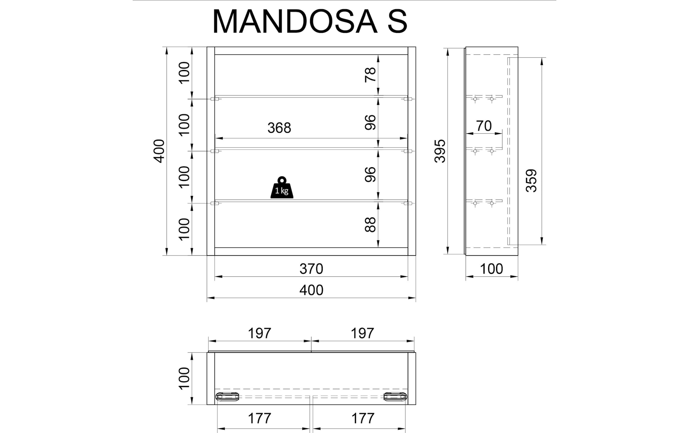 VCM Vitrine »Mandosa S 40 x 40 cm«