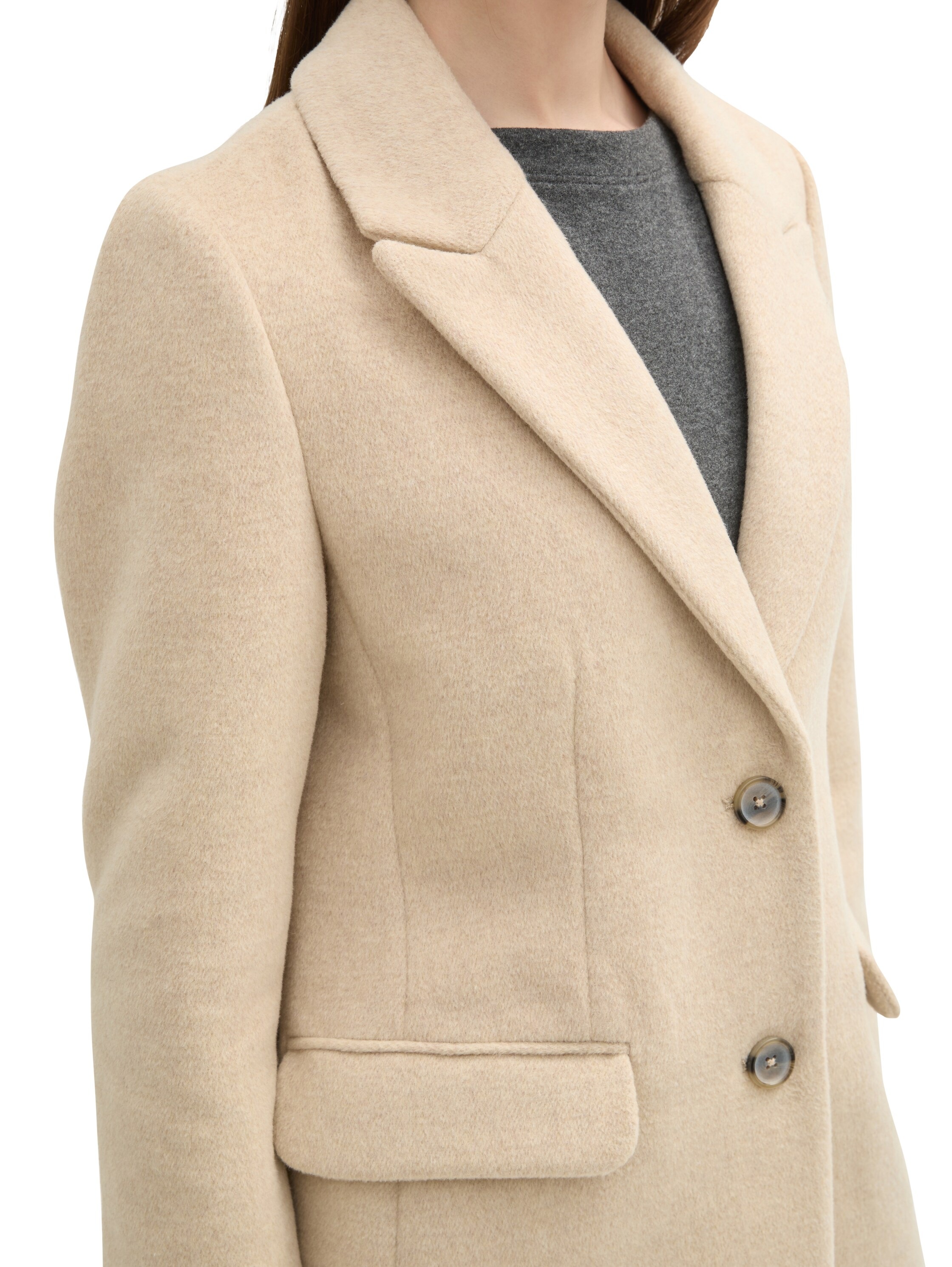 TOM TAILOR Denim Kurzmantel, mit Wolle