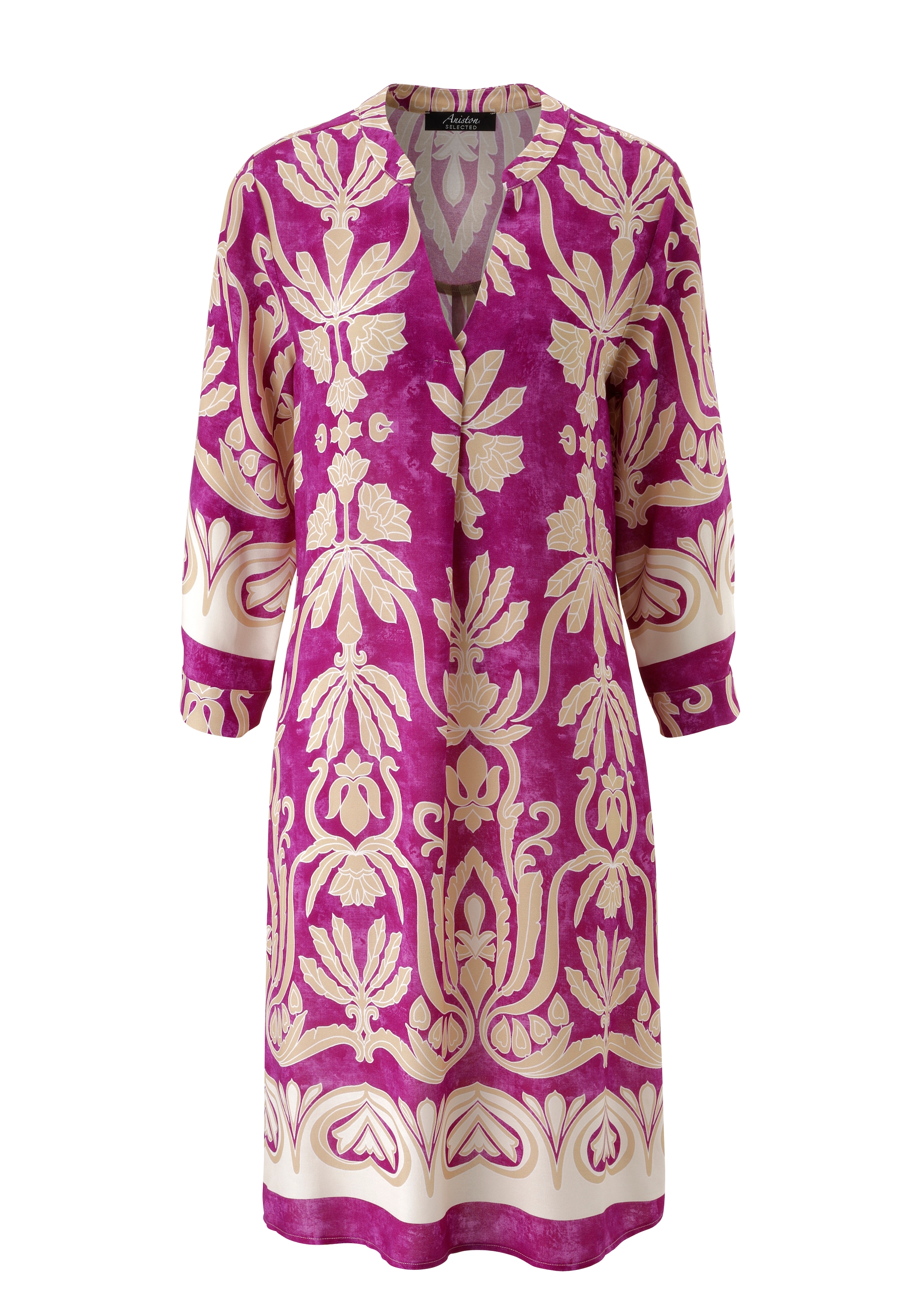 Aniston SELECTED Robe chemisier mit ornamentaler Blüten- und Blättermusterung - NEUE KOLLEKTION