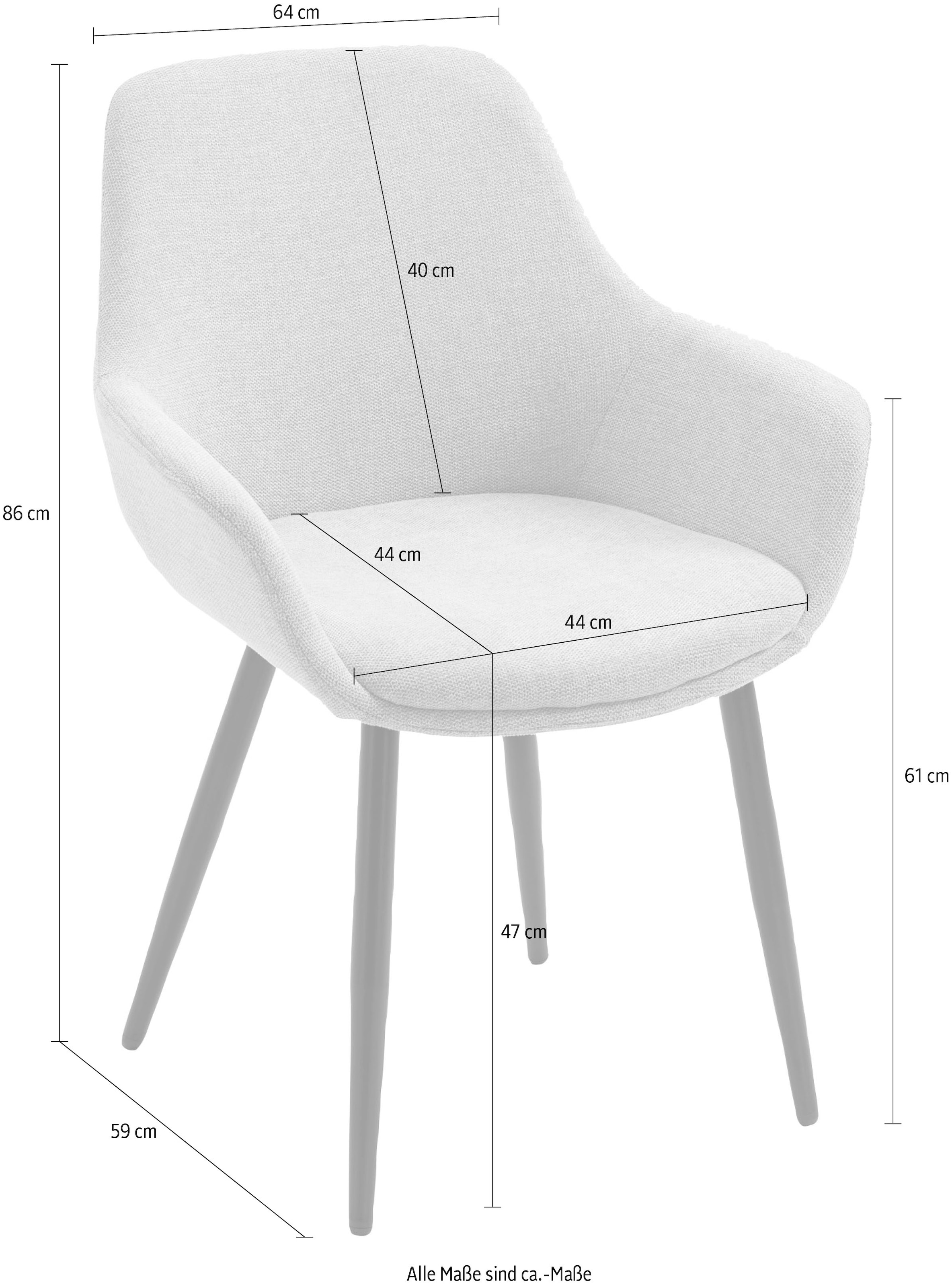 SalesFever Chaise avec accoudoirs »Komfortabler Esszimmerstuhl zum Relaxen« (Set) 2 cuis