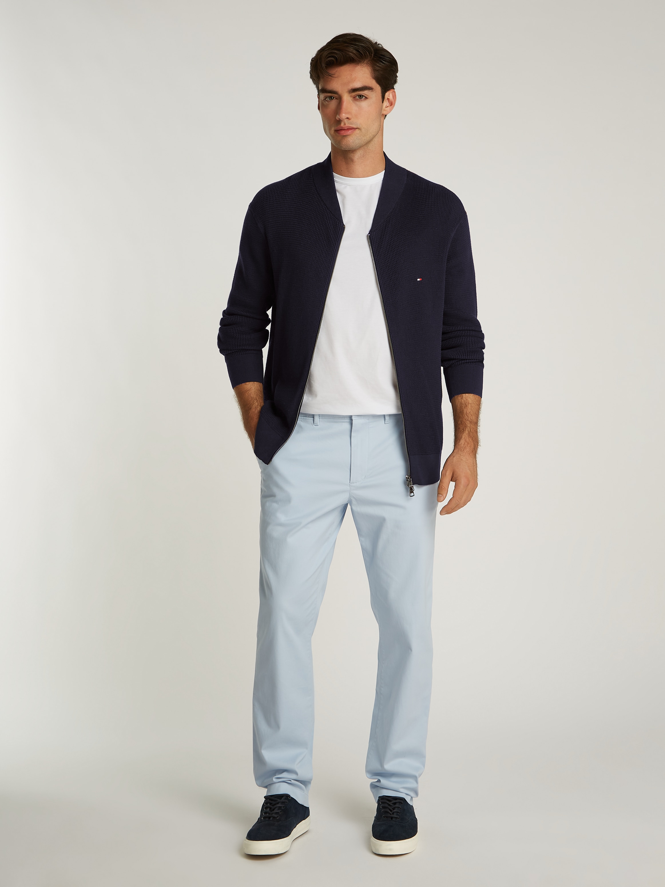 Tommy Hilfiger Strickjacke »RACKING STRUCTURE BASEBALL ZT«