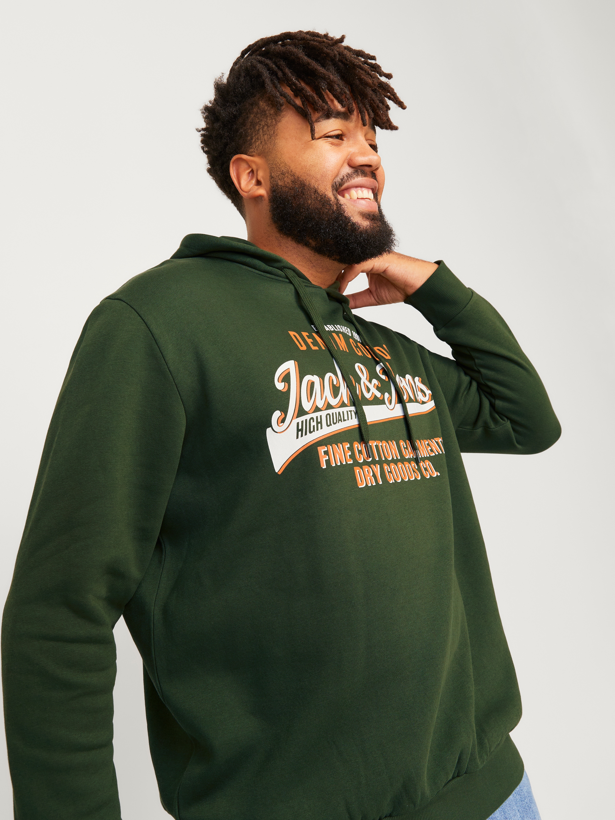 Jack & Jones PlusSize Hoodie »JJELOGO SWEAT HOOD 2 COL 24/25 NOOS PLS«, mit Logo Frontprint