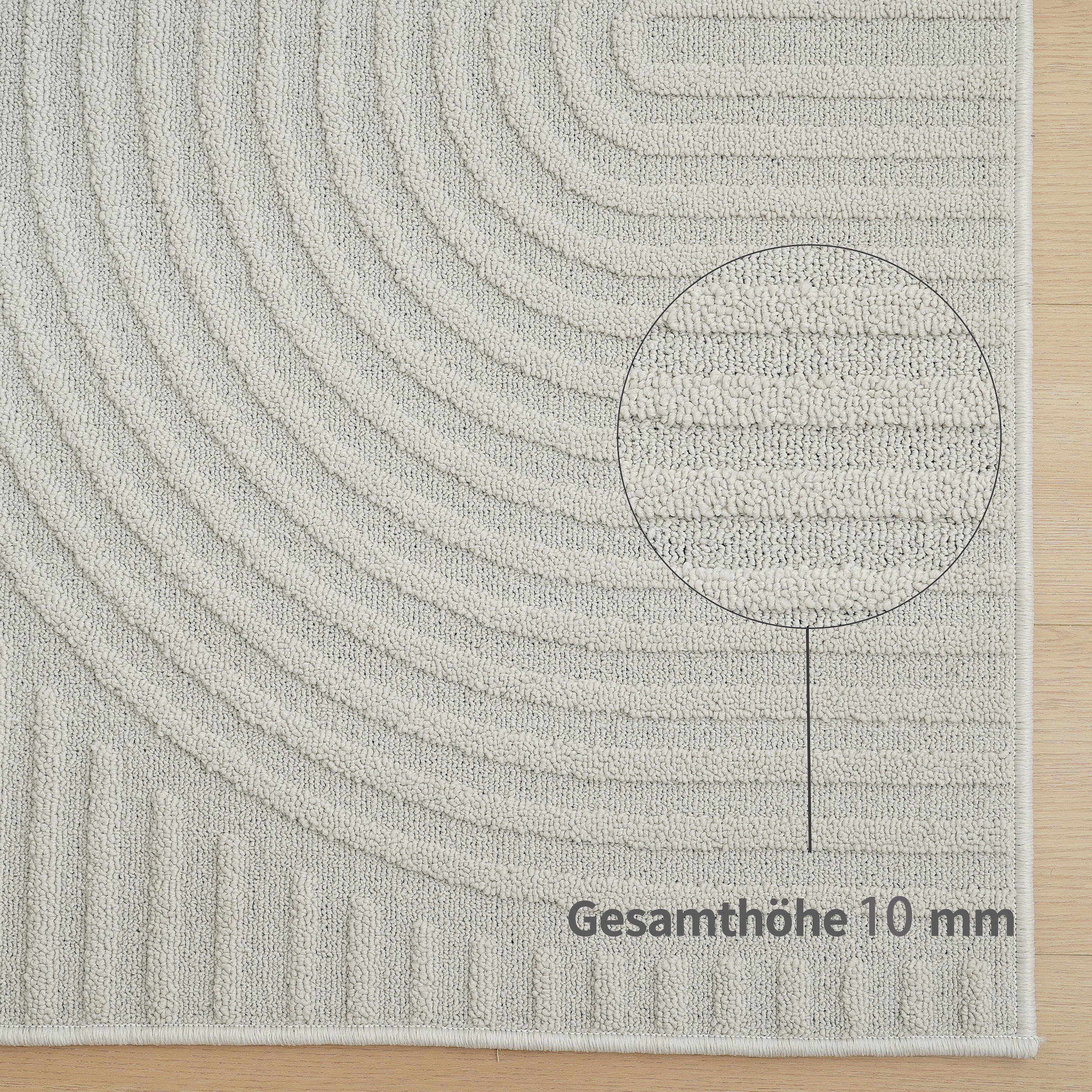 GOODproduct Teppich »Jola Hoch-Tief-Design, Scandi-Look, Zen« rechteckig 10 mm Höhe Boho, Modern, 3D, Wohnzimmer, Schlafzimmer, wasserabweisend