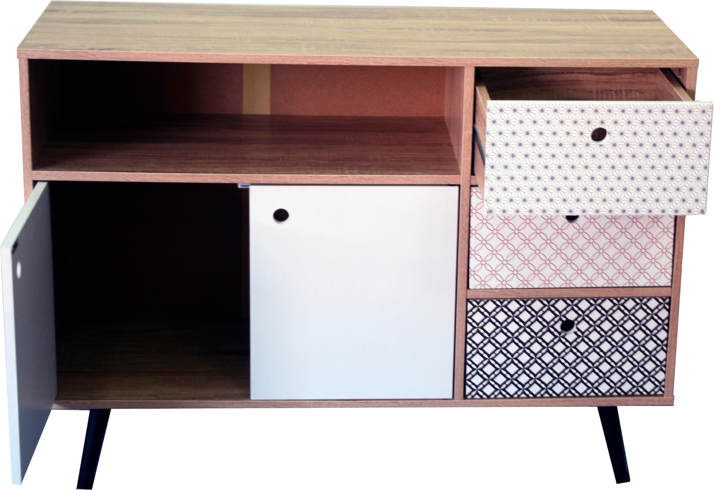 SIT Sideboard »Kommode MAILBOX – Scandi-Shabby Chic Anrichte mit 3 Schubladen« Scandi-Shabby Chic Sideboard mit 3 Schubladen & 2 Türen