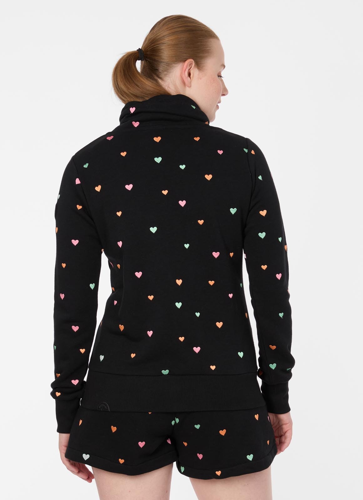 Ragwear Sweatjacke »RONETTE HEARTS« Baumwollmischung, innen unbrushed, leicht taillierte Form