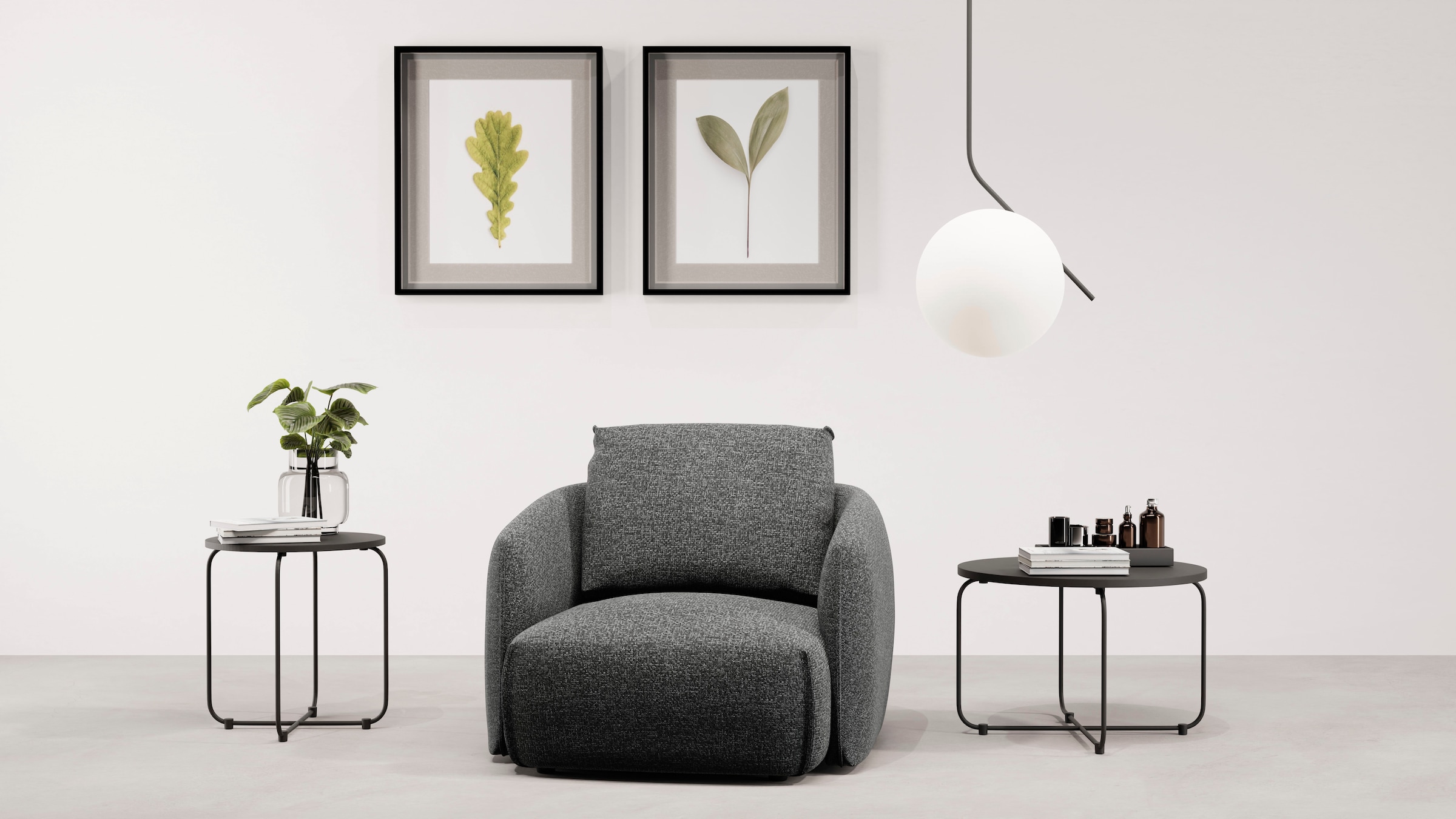 Image of TRENDMANUFAKTUR Sessel "Shawn, Loungesessel, Designsessel, elegant geschwungen Armlehnen" organische Form, bequem, mit hochwertigem Bezug