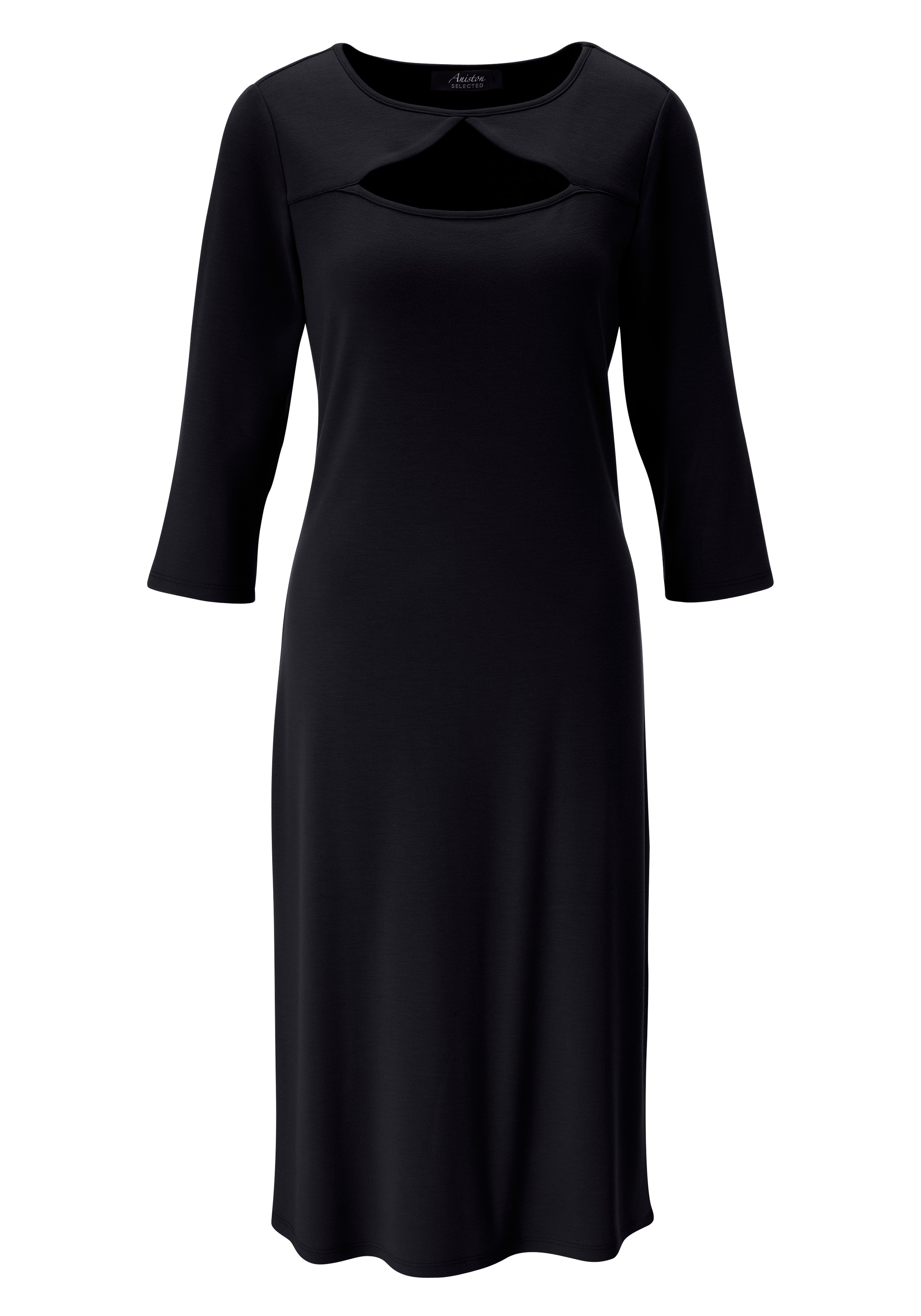 Aniston SELECTED Shirtkleid grosszügiger Cut-Out am Rundhalsausschnitt - NEUE KOLLEKTION