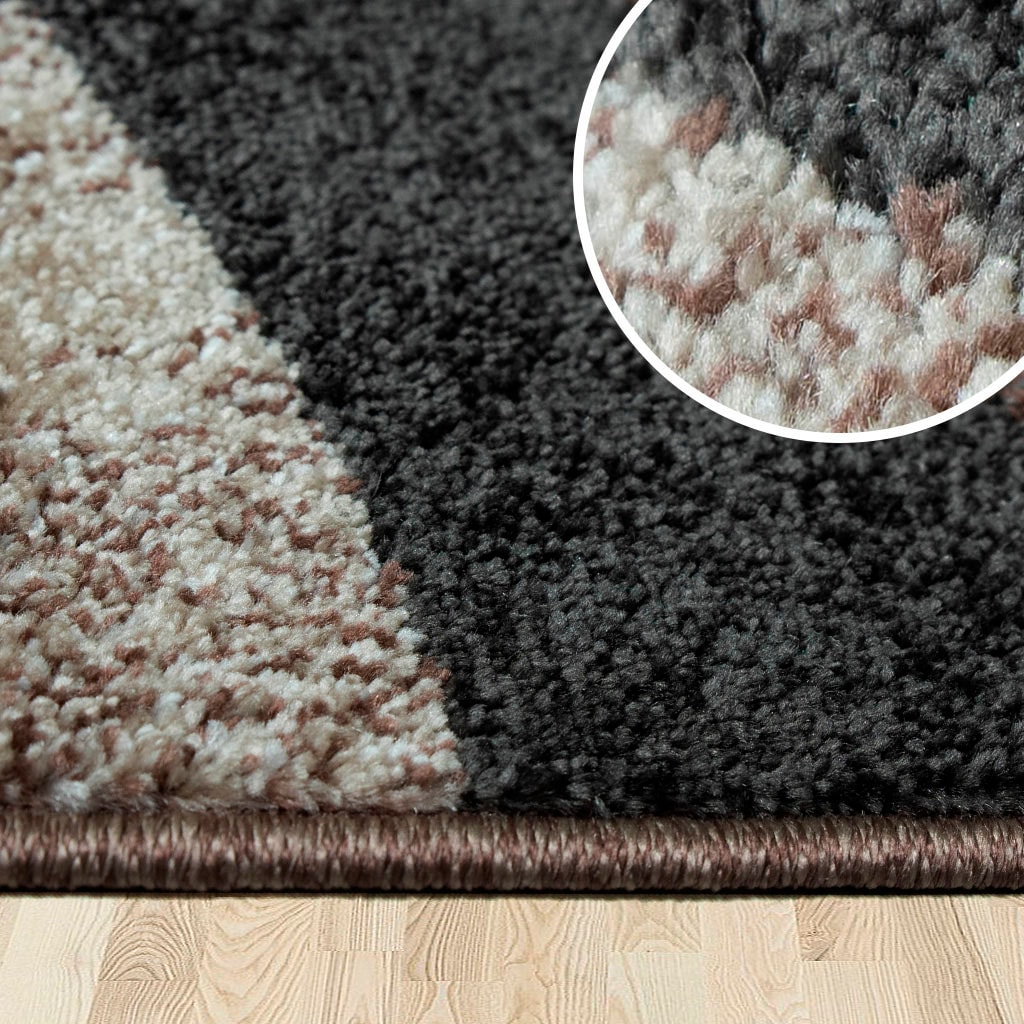 my home Teppich »Joas«, rechteckig, 9 mm Höhe, besonders weicher Kurzflor in modernem Wellen Muster, leichter Glanz