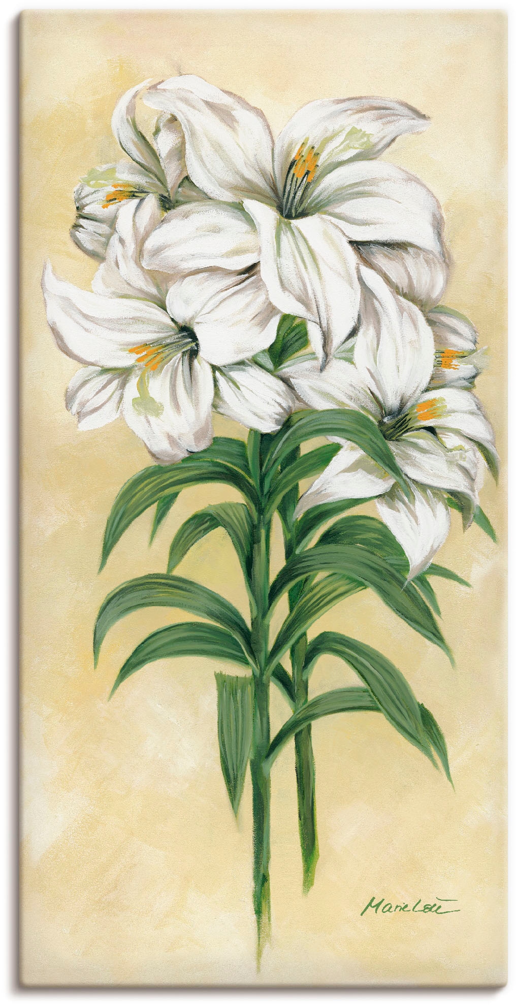 Image of Artland Leinwandbild "Lilien" Blumen 1 Stk. tlg. auf Holzrahmen gespannt