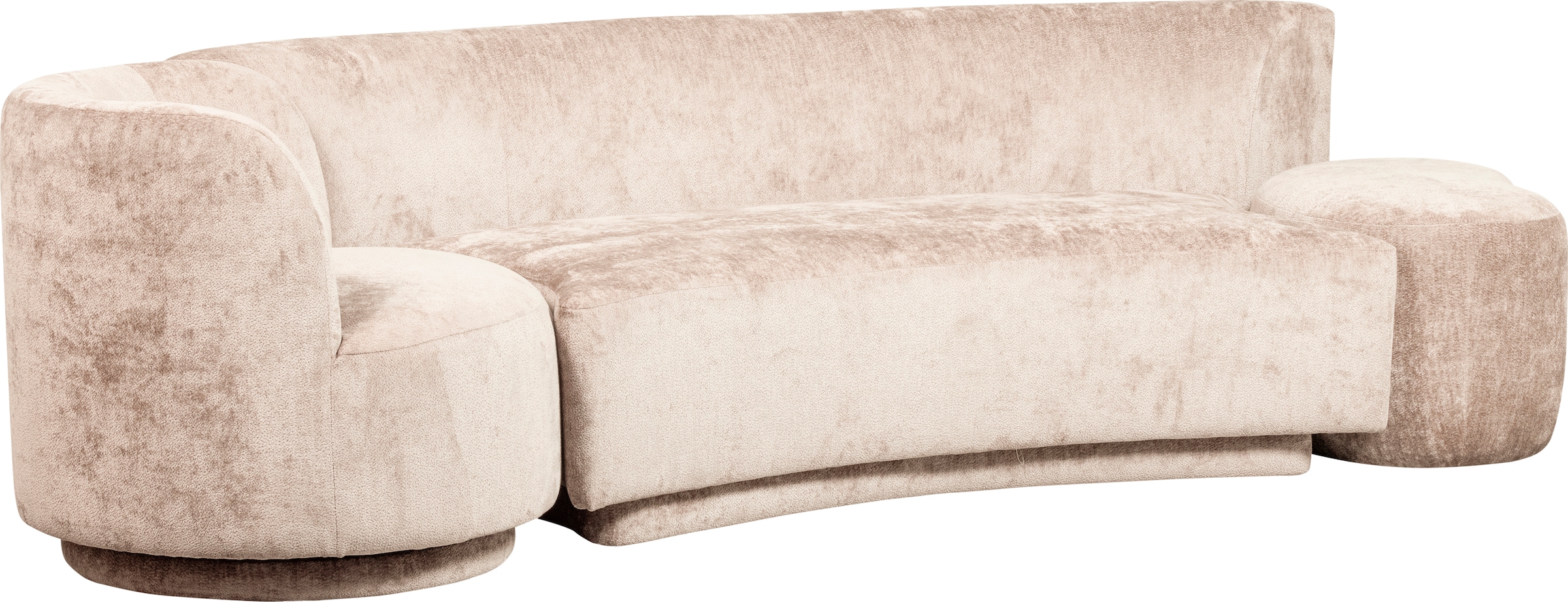 WOOOD Loungesofa »Combi Popular Chenille-Bezug organische Form H 72 x B 290 x T 97 cm« mit Sessel und Pouf, Maximale Verschleissfestigkeit, Tragkraft 400 kg