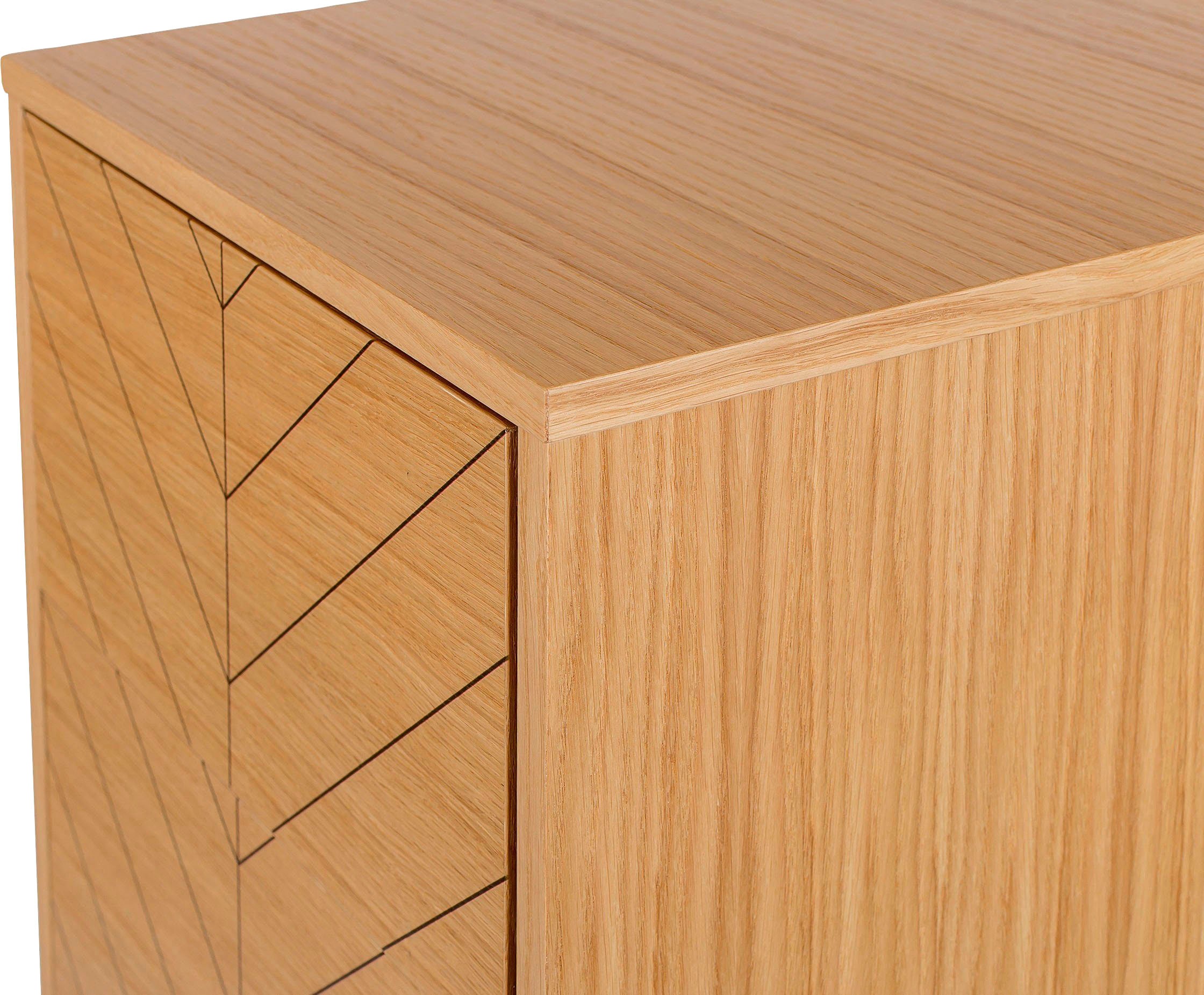 Woodman Hochkommode, im skandinavischen Design, mit besonderem Print